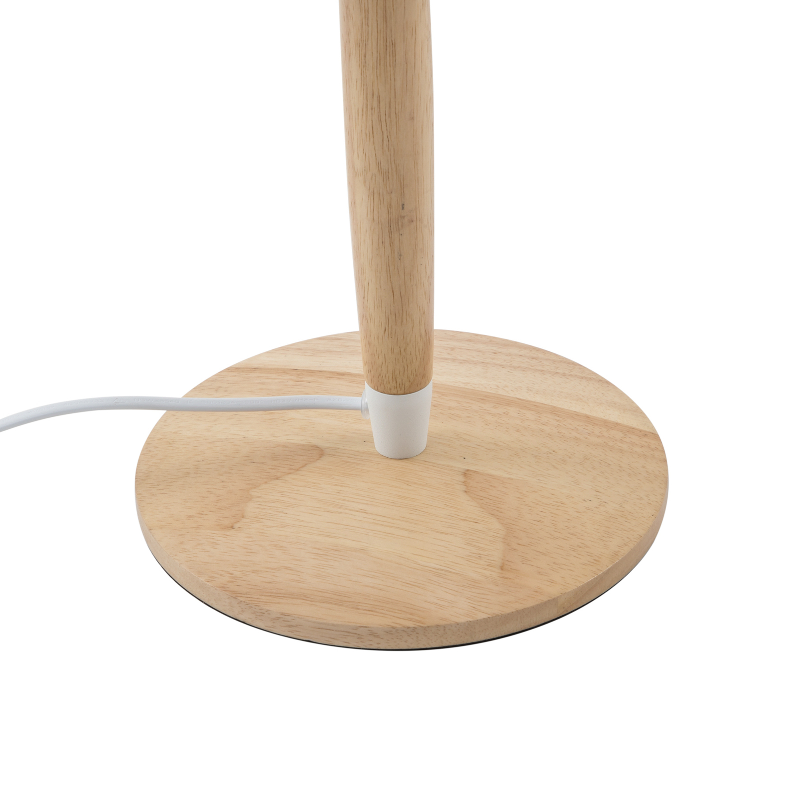Lucande Ellorin tafellamp, wit, hout, Ø 37 cm, E27