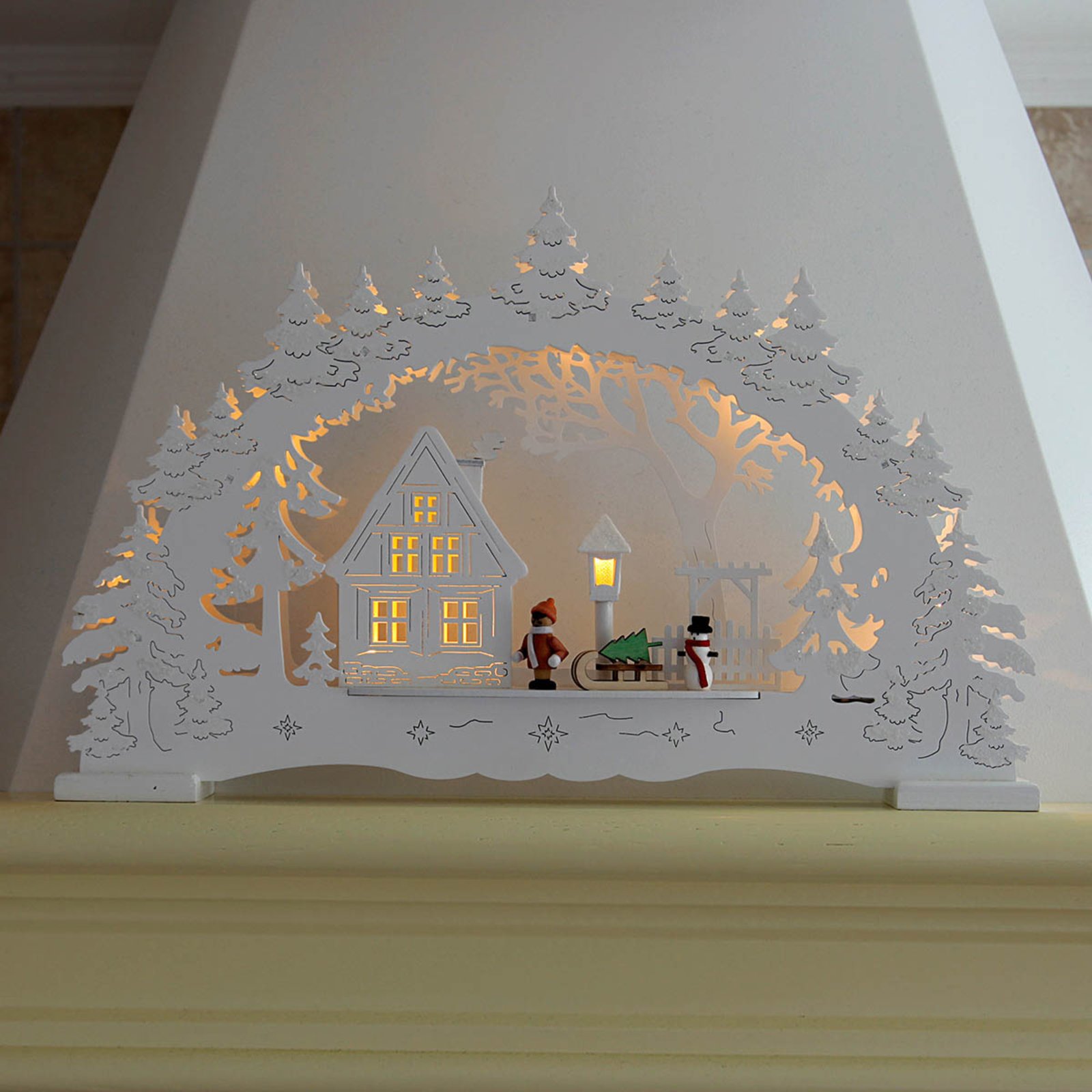 Bright LED candle arch Village