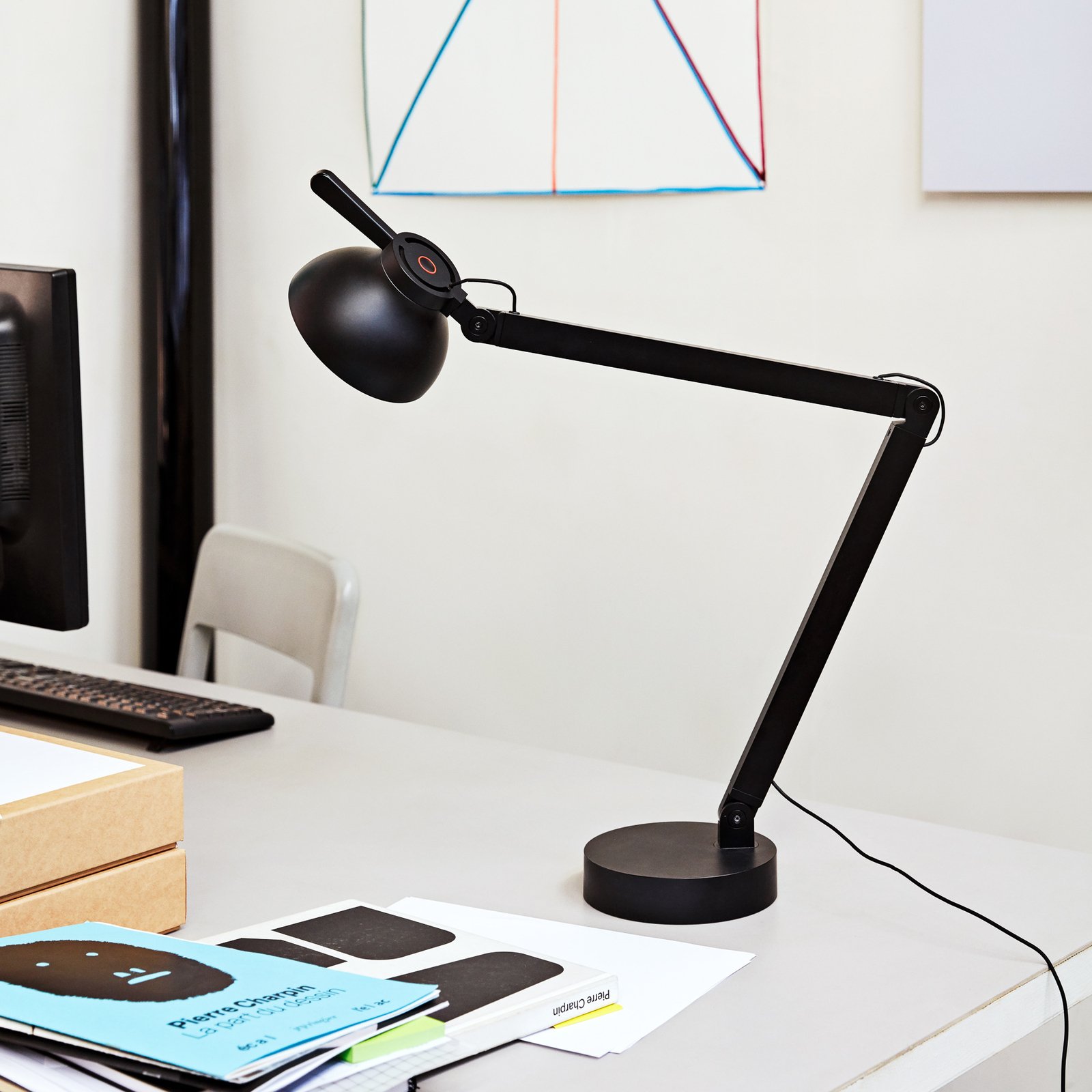 PC Task Double Arm Asztali Lámpa Soft Black - HAY