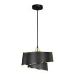 Lima lógó világítás, fekete/arany, szövet, fém, Ø 32 cm