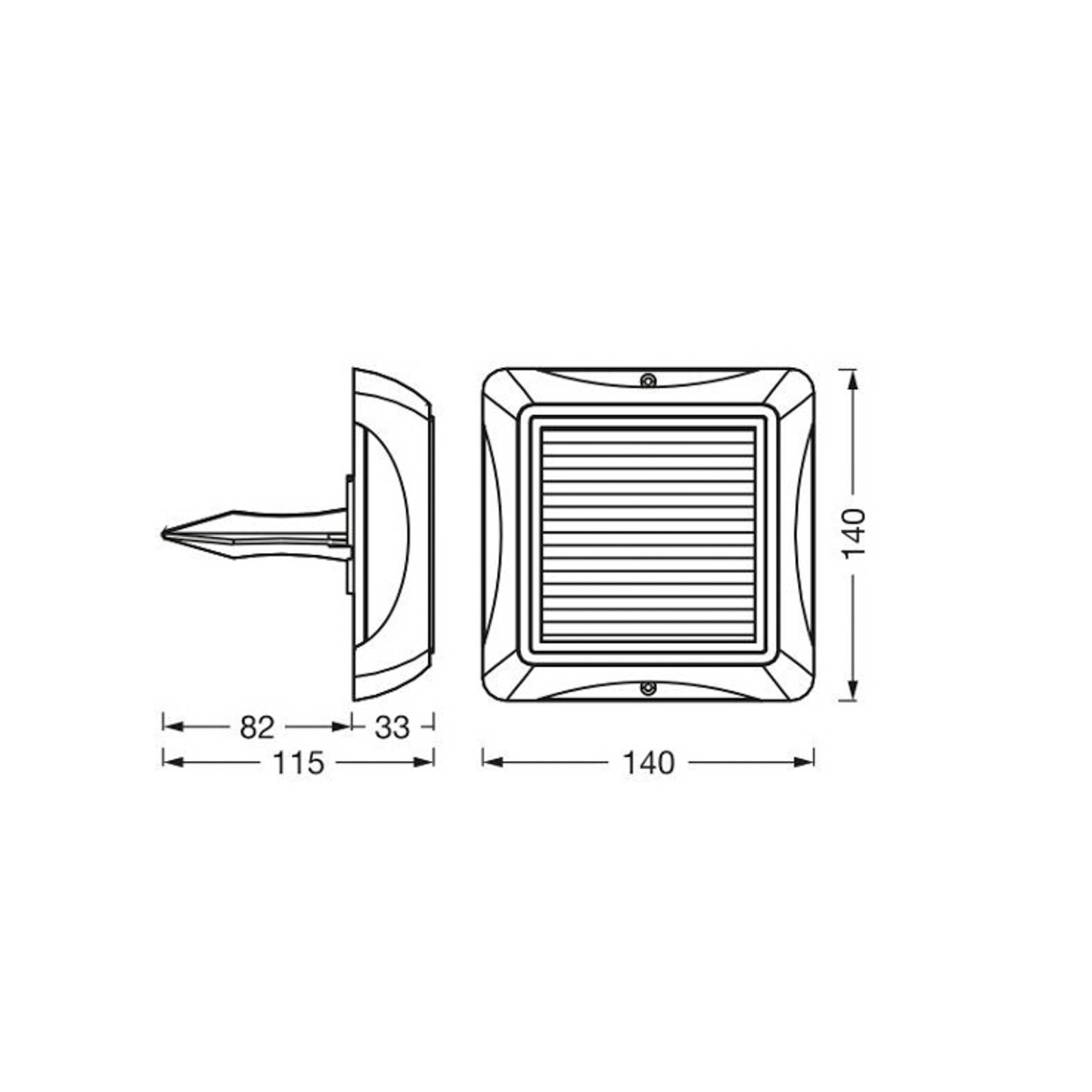 LEDVANCE Solar LED lampa z grotem ziemnym Endura Style Utili, kątowa