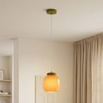 Hängeleuchte Berardelli, orange/grün, Ø 23 cm, Glas, E27