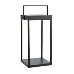 Lanterna solar Pure, preta, USB, metal, altura 42 cm