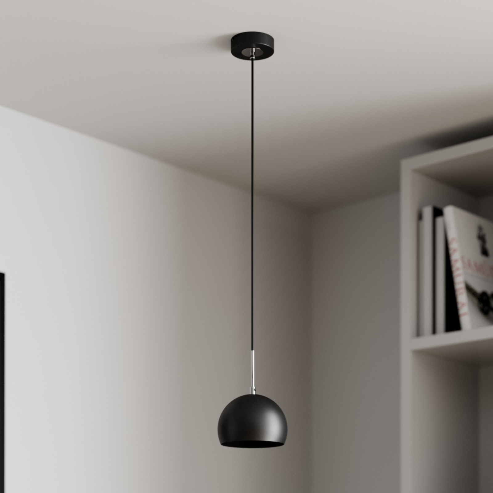 Cool lámpara colgante, 1 luz, negro