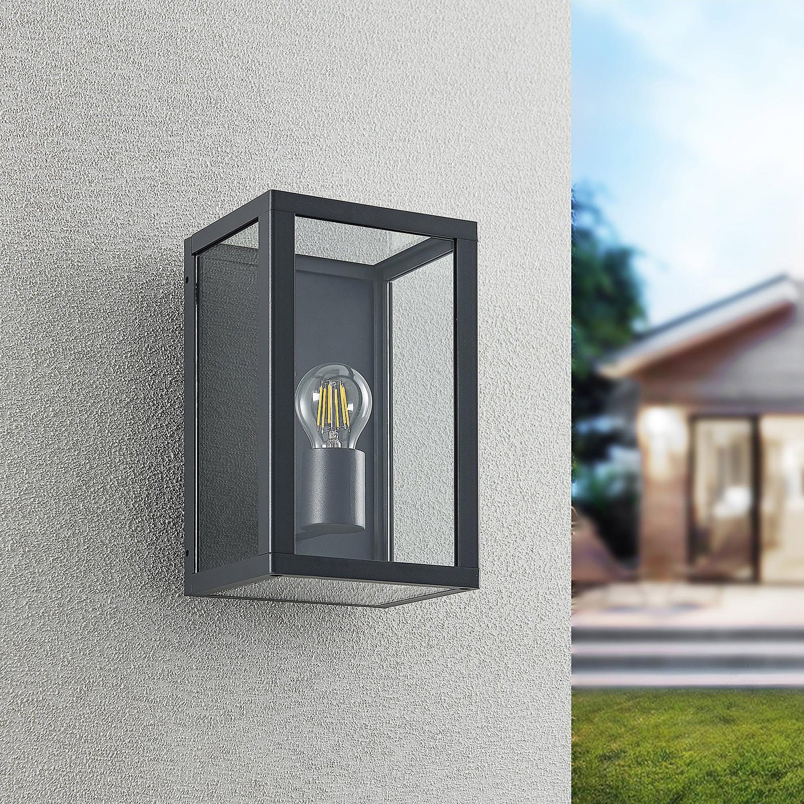Giavanna Outdoor Wall Lamp H28 Dark Grey - Lindby