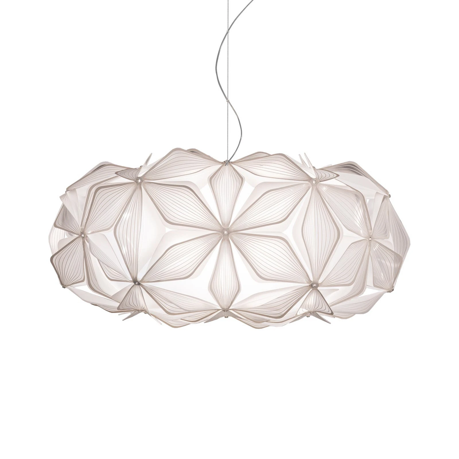 Pendellampe C'EST LA VIE, weiß/Kabel transparent, Ø 53 cm