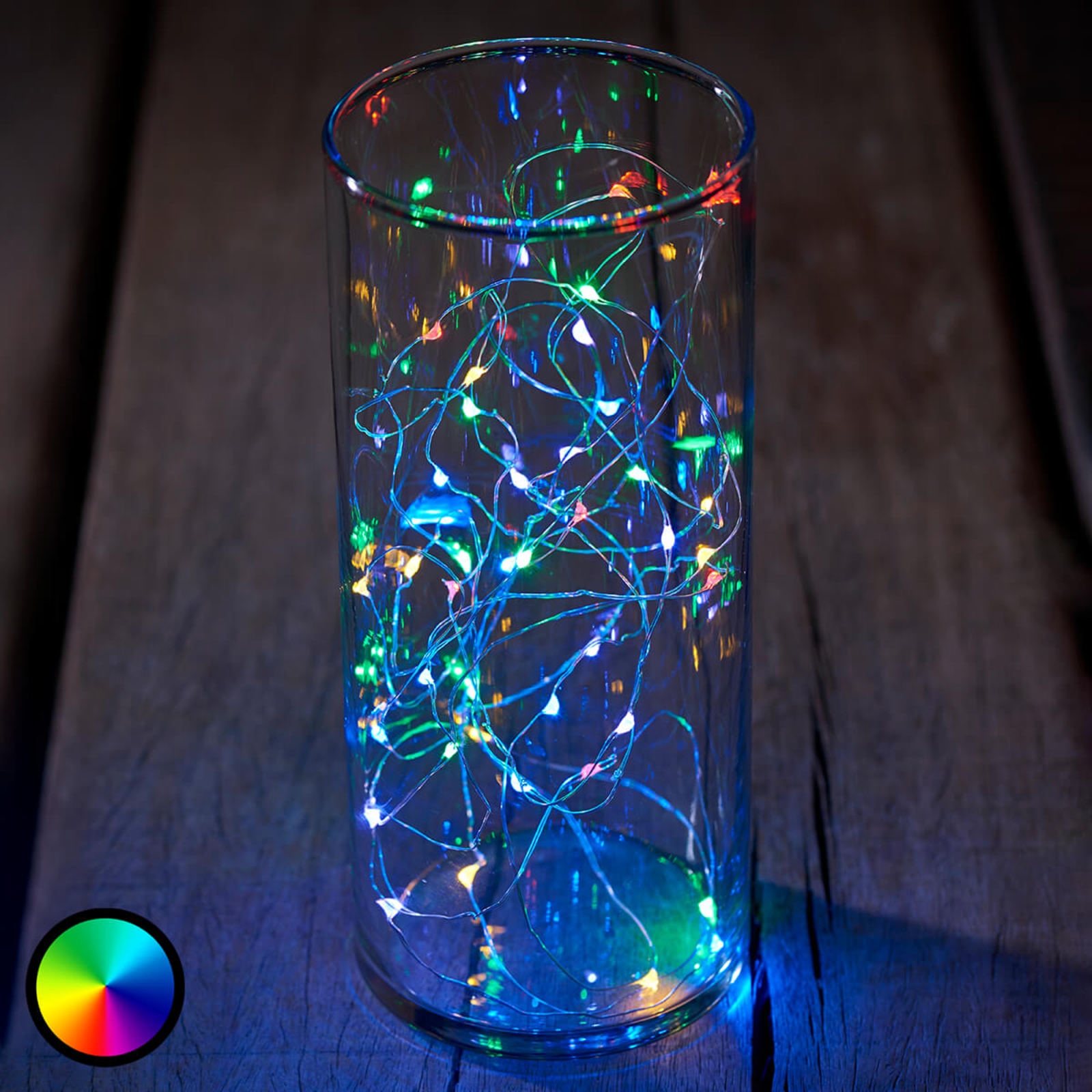 LED-valoketju Knirke multi, RGB, 40-lamppuinen