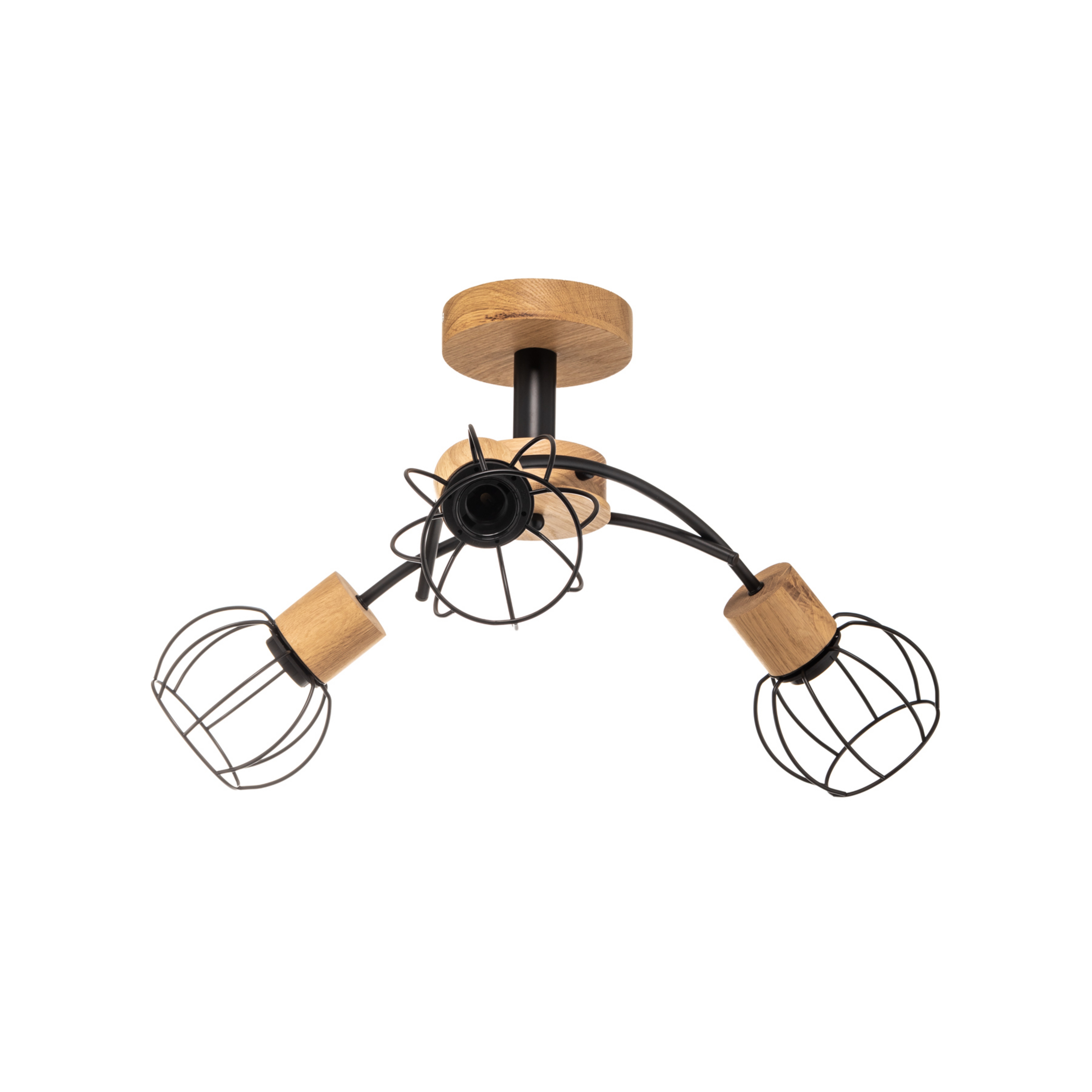 Ylva Deckenleuchte, eiche/schwarz, 3-flammig, Envostar