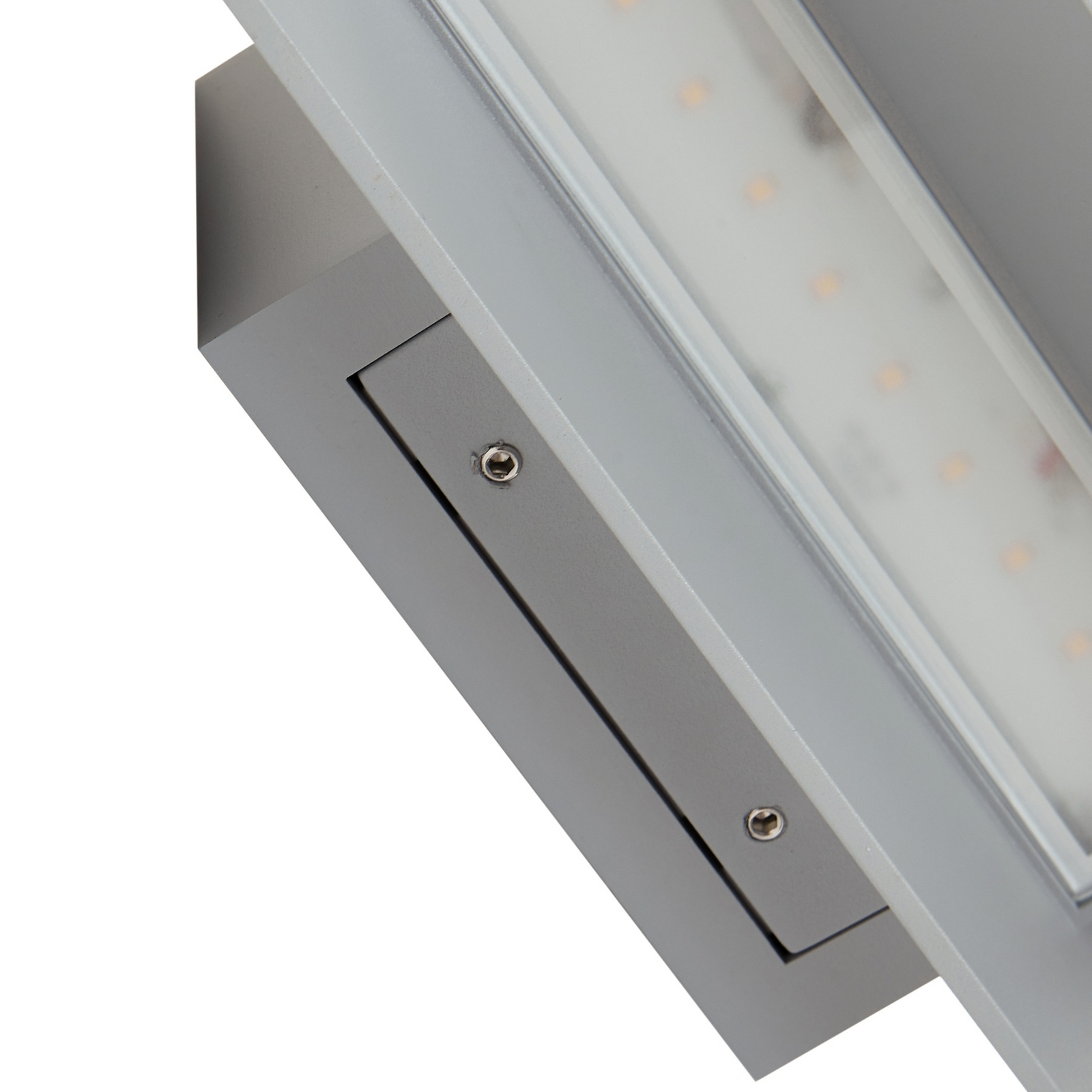 Lucande Applique da esterni LED Meja, grigio, alluminio, 27 cm, IP54