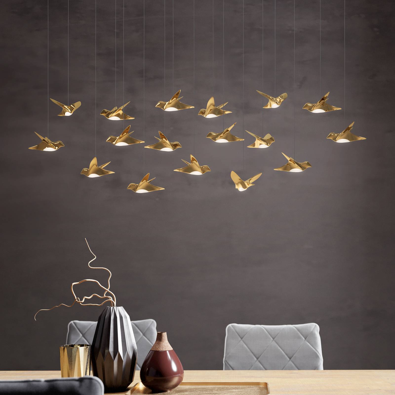 EGLO Stars Of Light LED-Hängelampe Paratebueno messing 17-fl günstig online kaufen