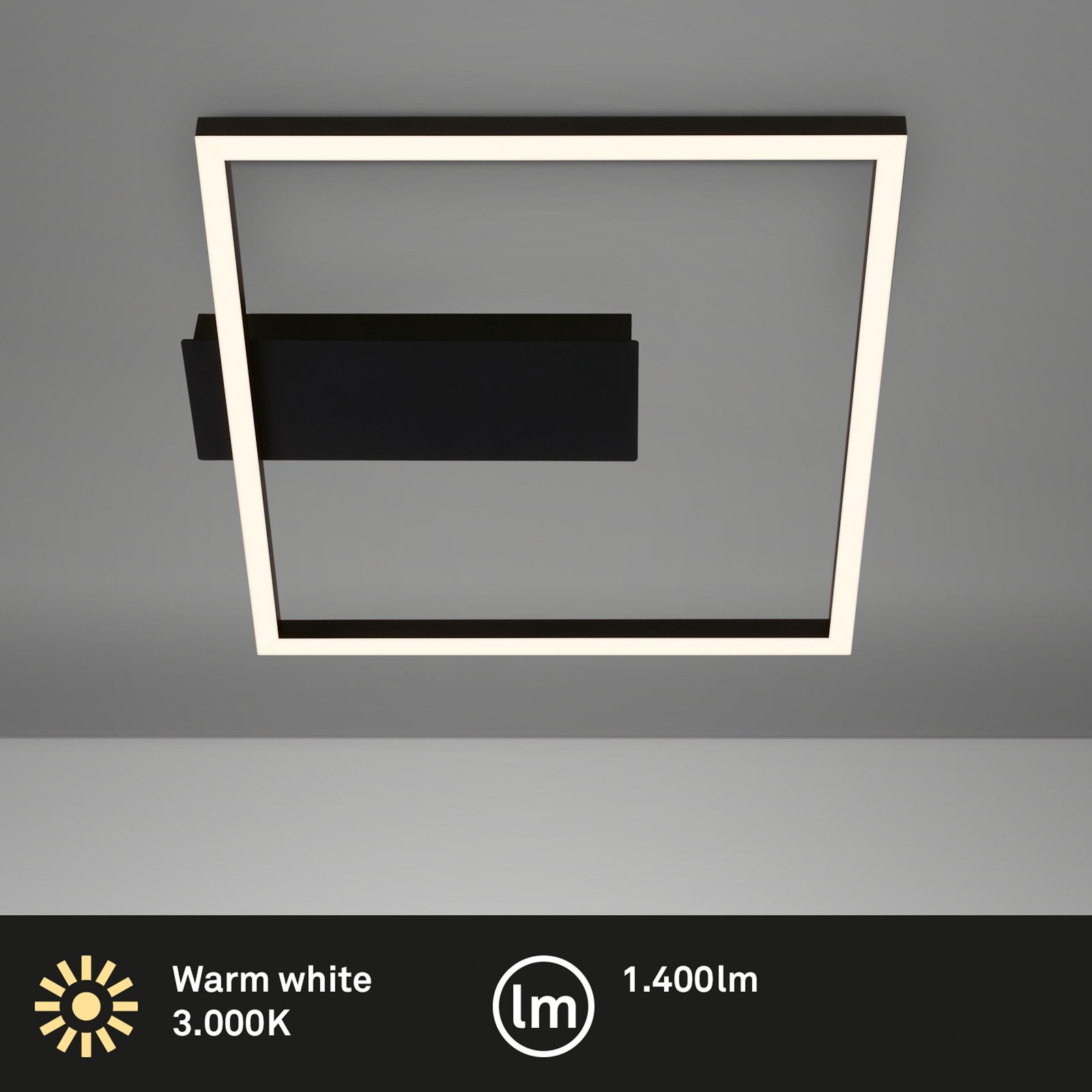 LED осветление за таван 3771 във формата на рамка, черно