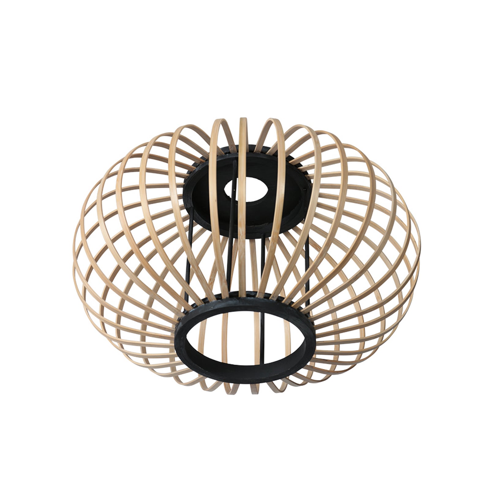 Φωτιστικό οροφής Bloeba, μαύρο, με ράβδους από μπαμπού, Ø 31 cm
