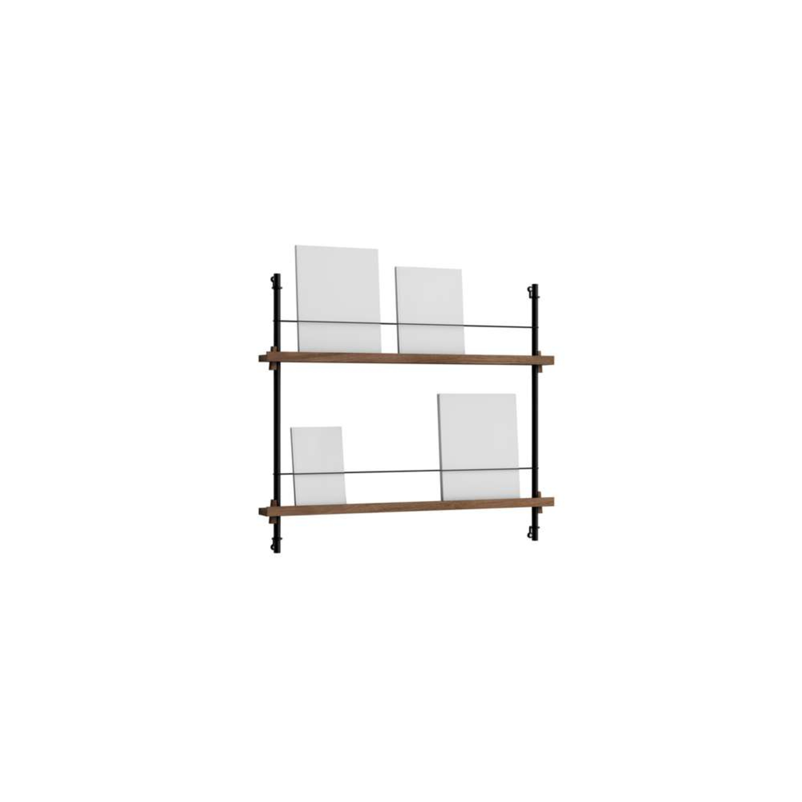 Magazine Shelving Smoked Oak/Black - Moebe