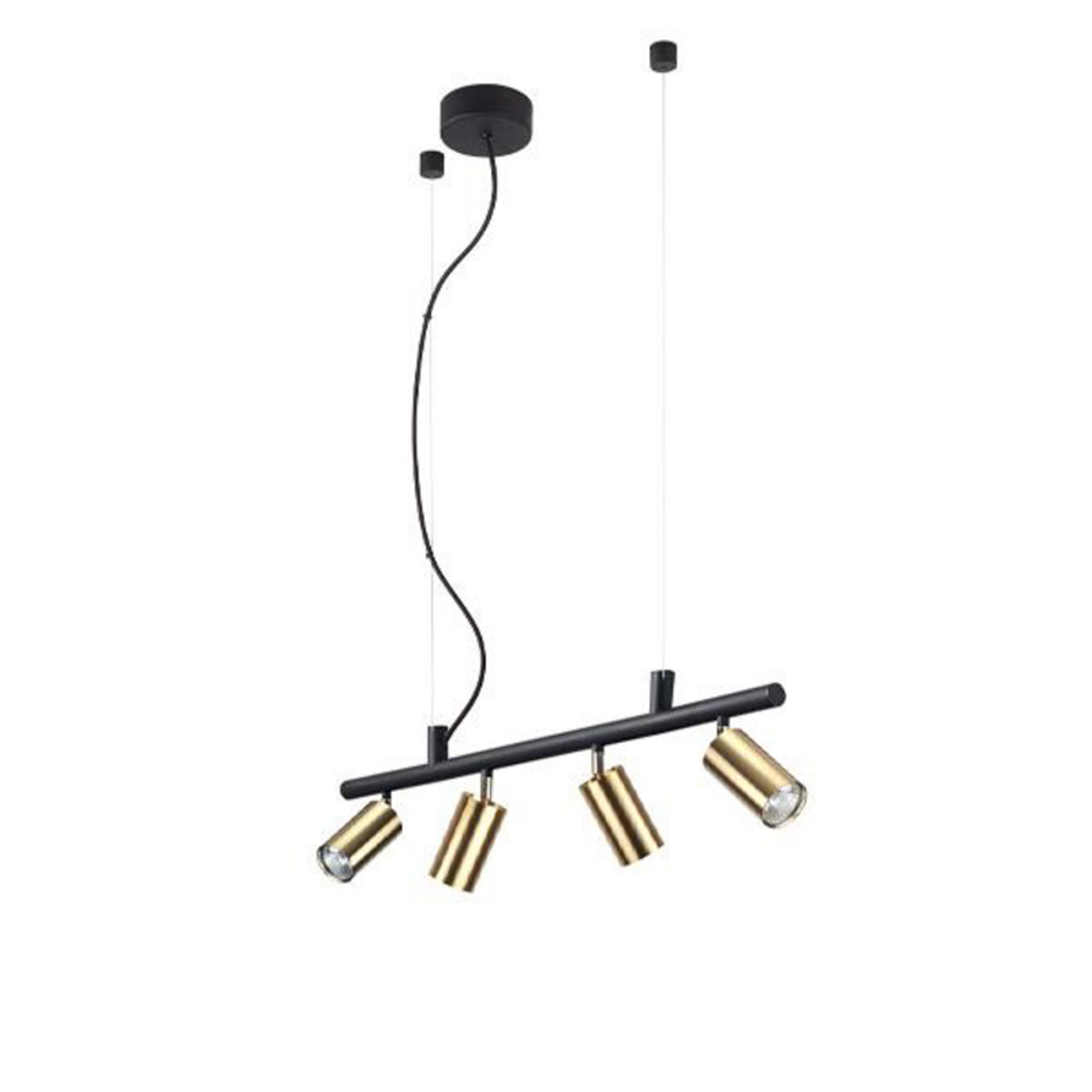 Ideal Lux Suspension Dynamite laiton/noir métal 4 lampes