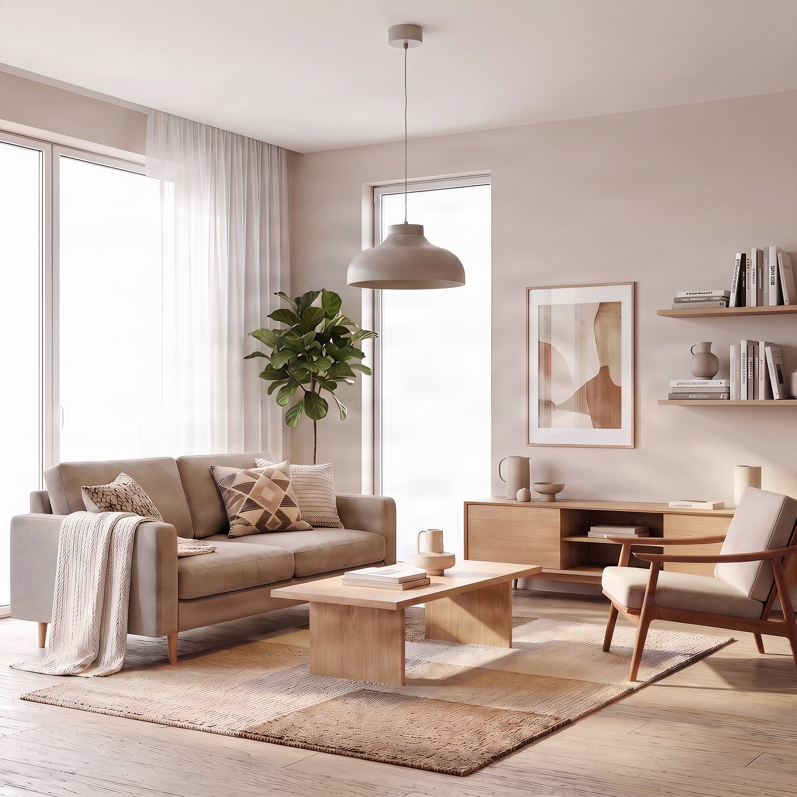 Hängeleuchte Basca, beige, Metall, Ø 40 cm, E27 Hängeleuchte Basca, beige, Metall, Ø 40 cm, E27