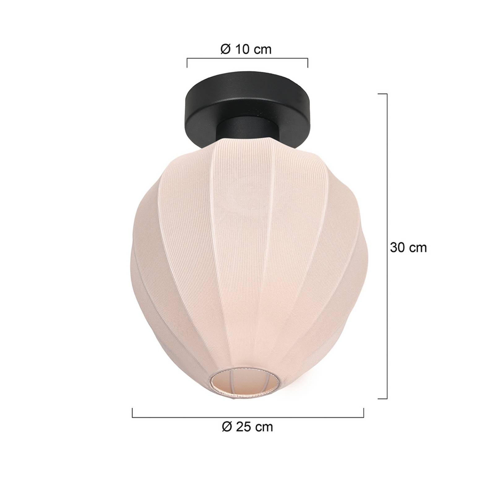 Steinhauer Stropní světlo Bloeba, bílá/černá, Ø 25 cm, plátno/kov