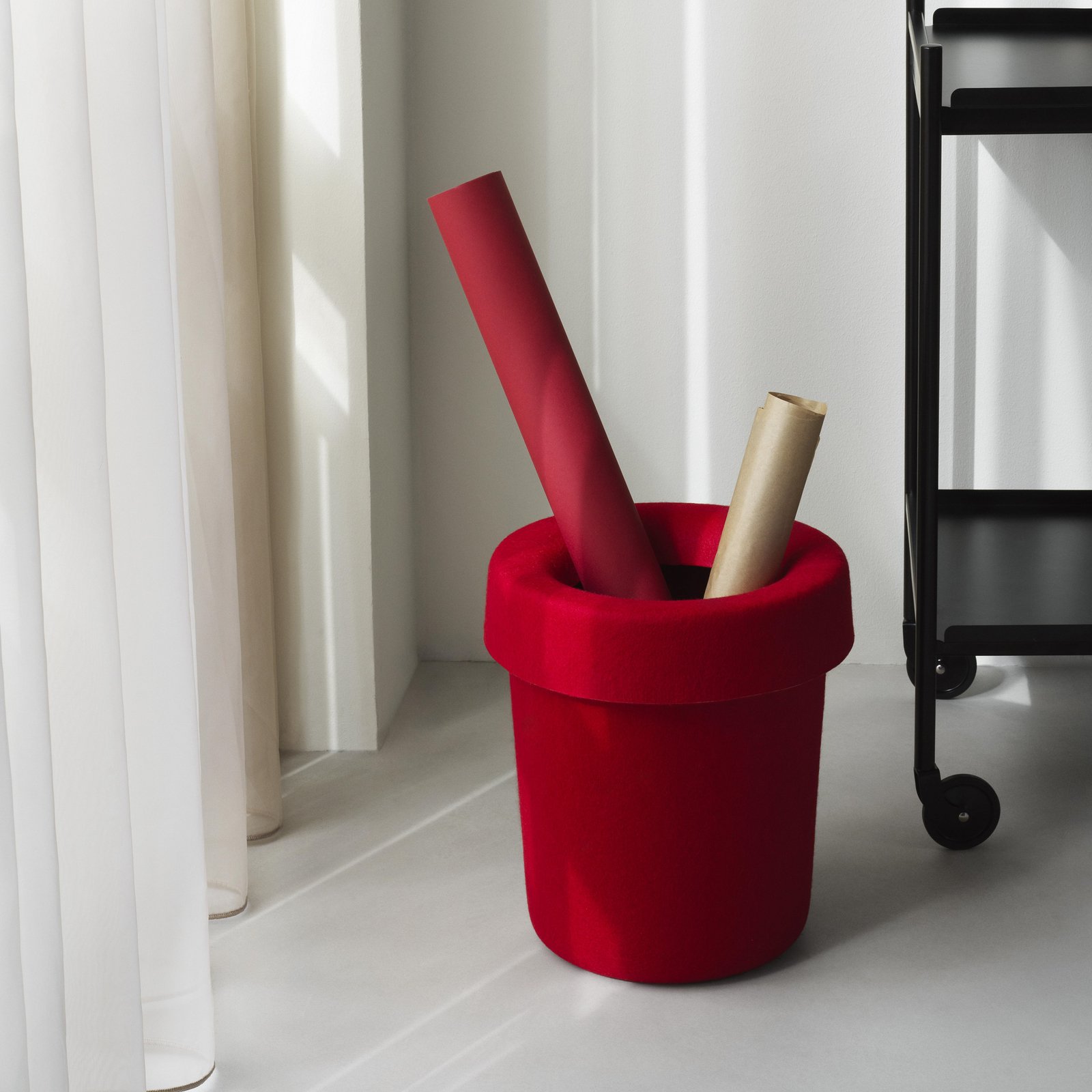 Papierkorb Hide, hellrot, Höhe 36 cm - Normann Copenhagen