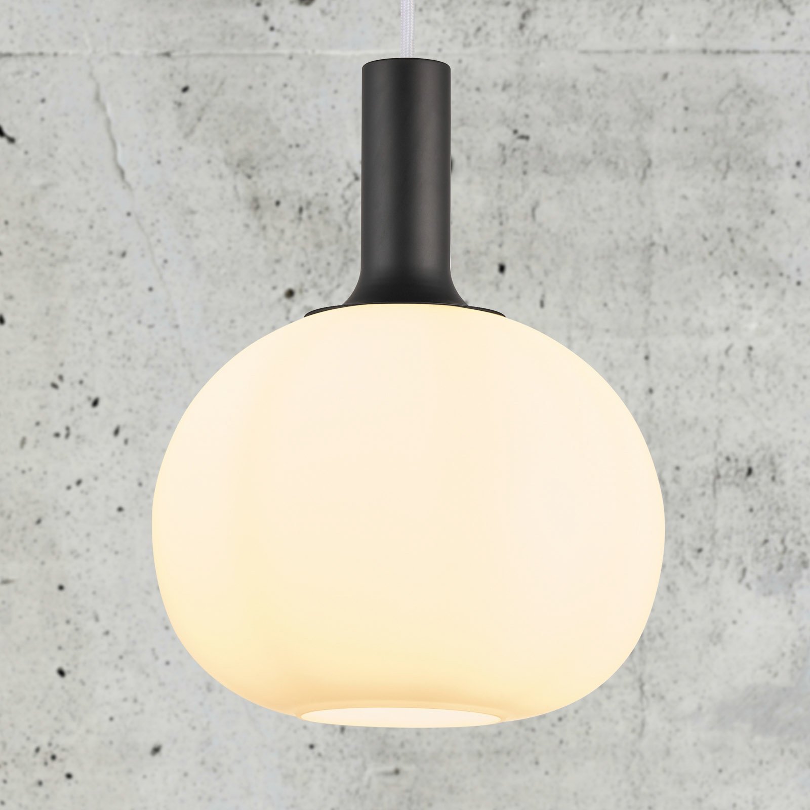 Alton hanging light, glass lampshade white Ø 25 cm
