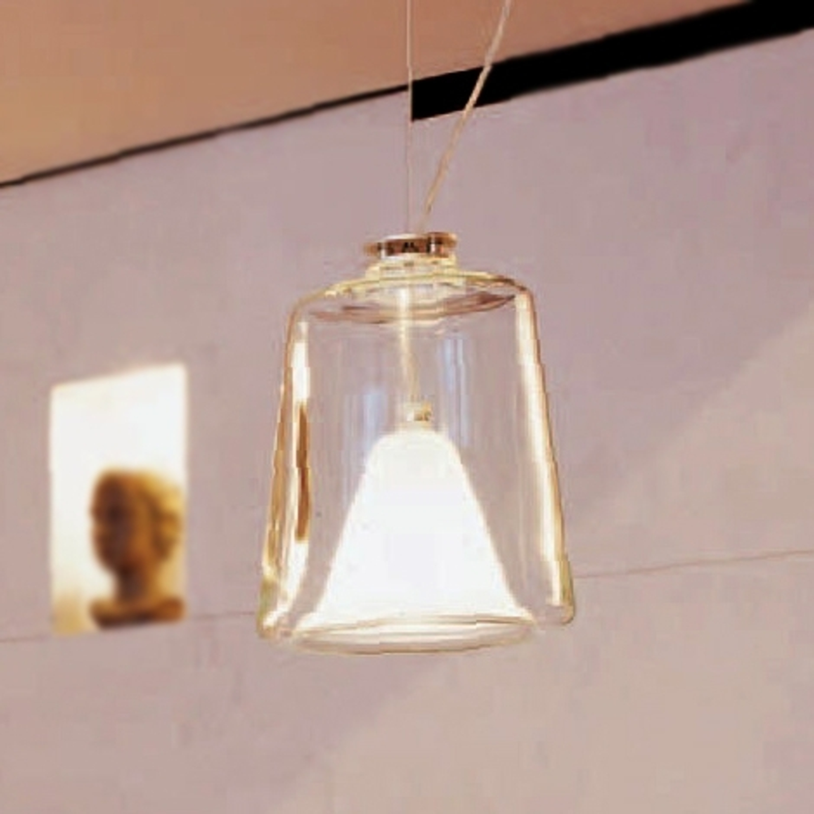 Suspension Lanternina à diffuseur en verre Murano