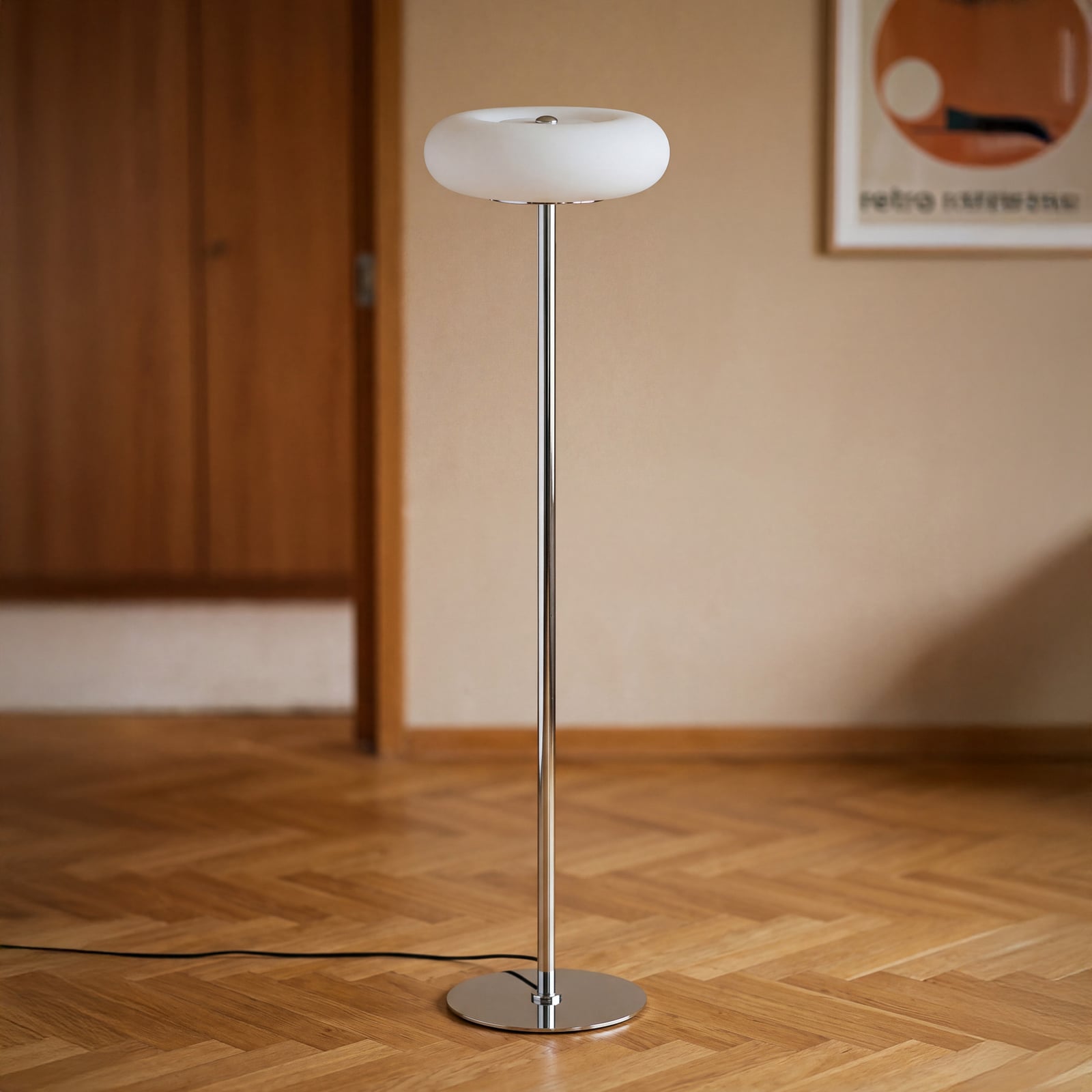 Λάμπα δαπέδου LED OSRAM Decor Lunea, λευκό/χρώμιο, 146 εκ., ρυθμιζόμενη Λάμπα δαπέδου LED OSRAM Decor Lunea, λευκό/χρώμιο, 146 εκ., ρυθμιζόμενη