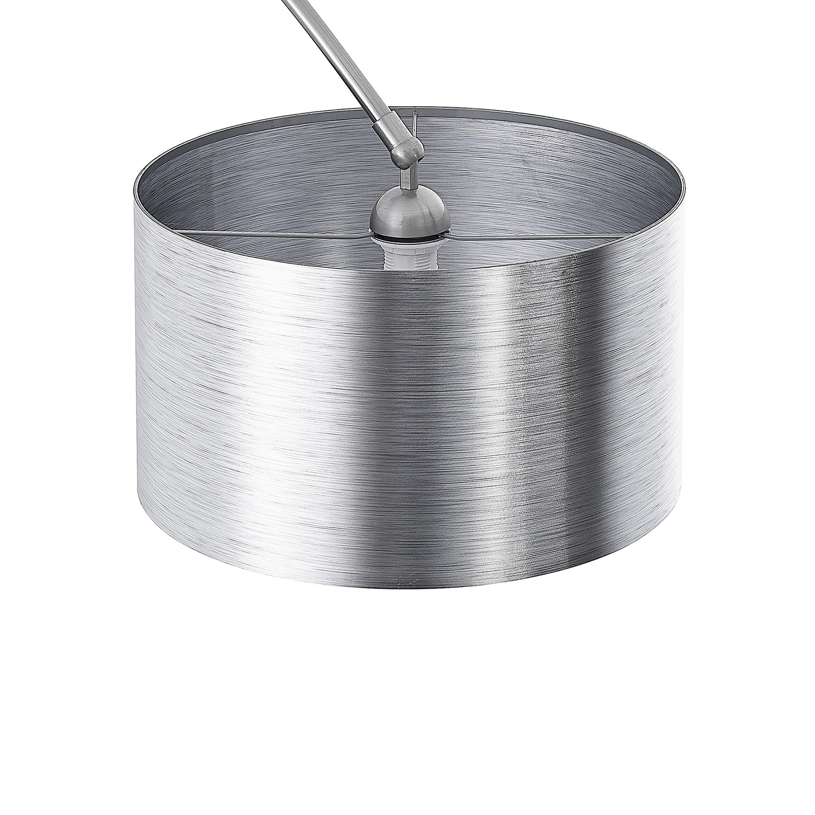 Lindby Dexin boogvloerlamp, zilver metallic