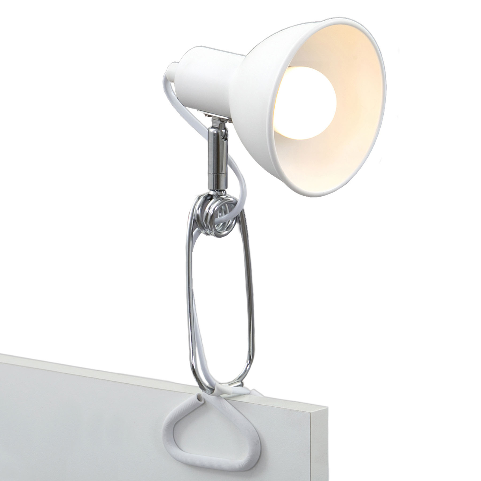 Klämlampa 2790 med metallskärm, vit