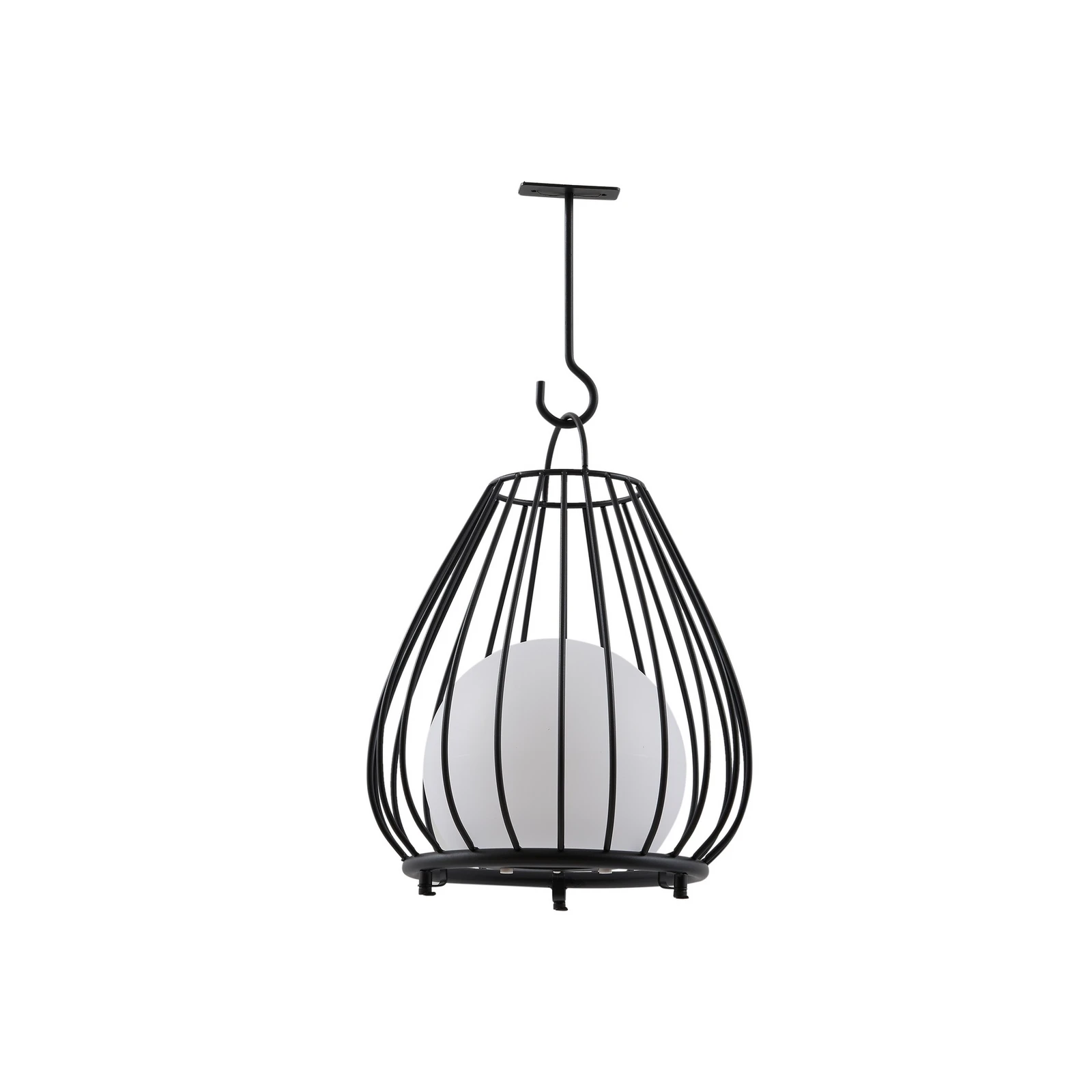 Lindby LED päikesevalgusti Kelda, must, metall, 38cm, hämar.