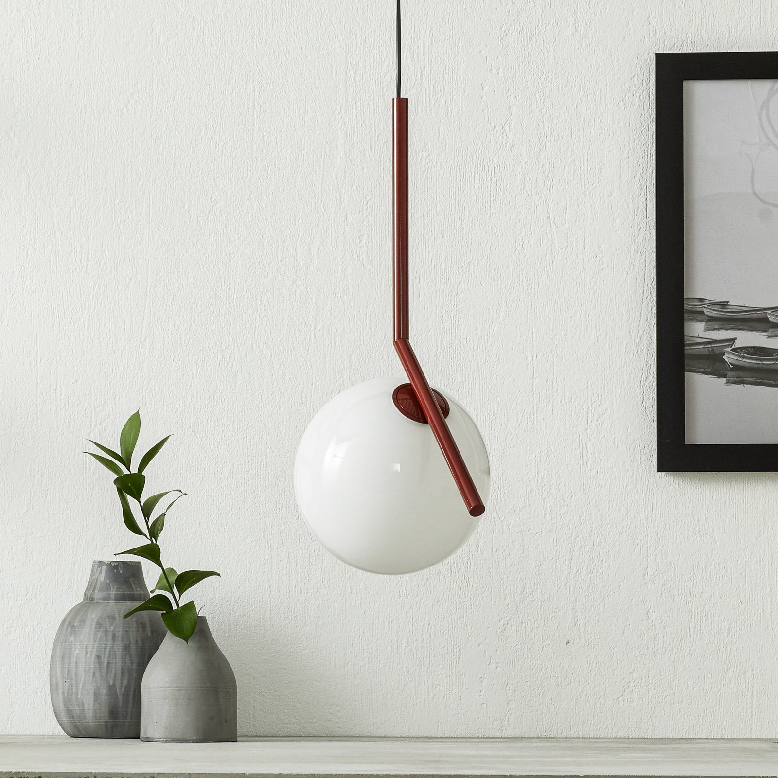 FLOS IC S1 design-hanglamp, rood Ø 20 cm