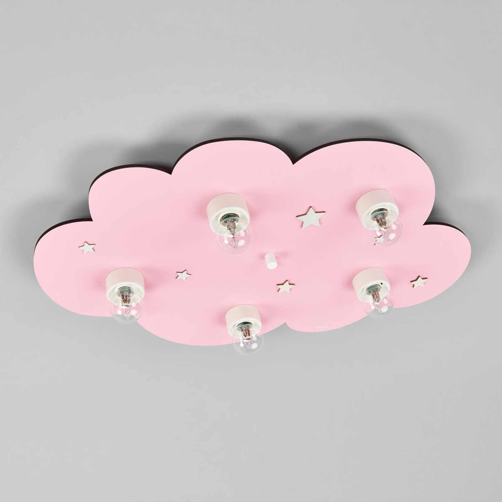Wolke pink 5-bulb ceiling light
