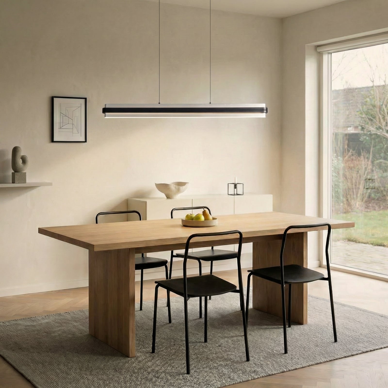 Tarnin LED-hänglampa, svart/nickel, 98 cm - Lucande