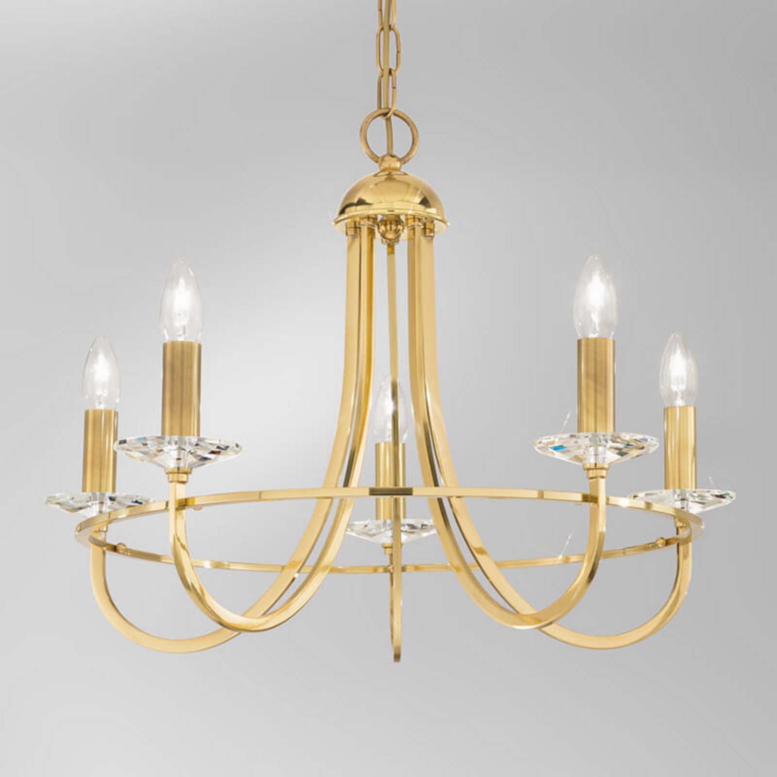 KOLARZ Imperial candelabru 5 becuri - Camera de zi / sufragerie - alamă englezească transparent - Metal