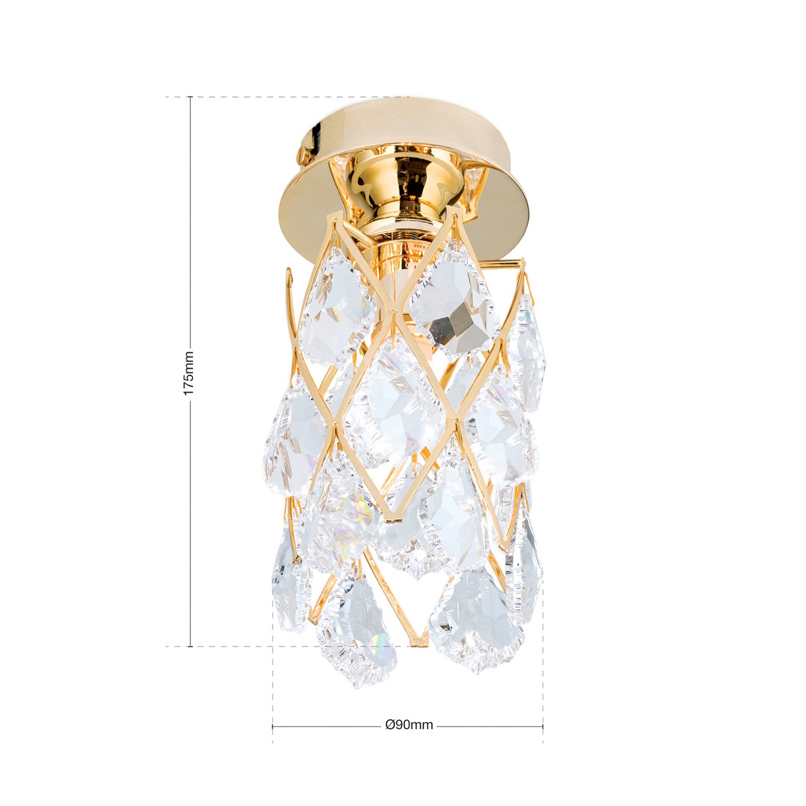 Charlene Crystal Ceiling Light Gold-Plated