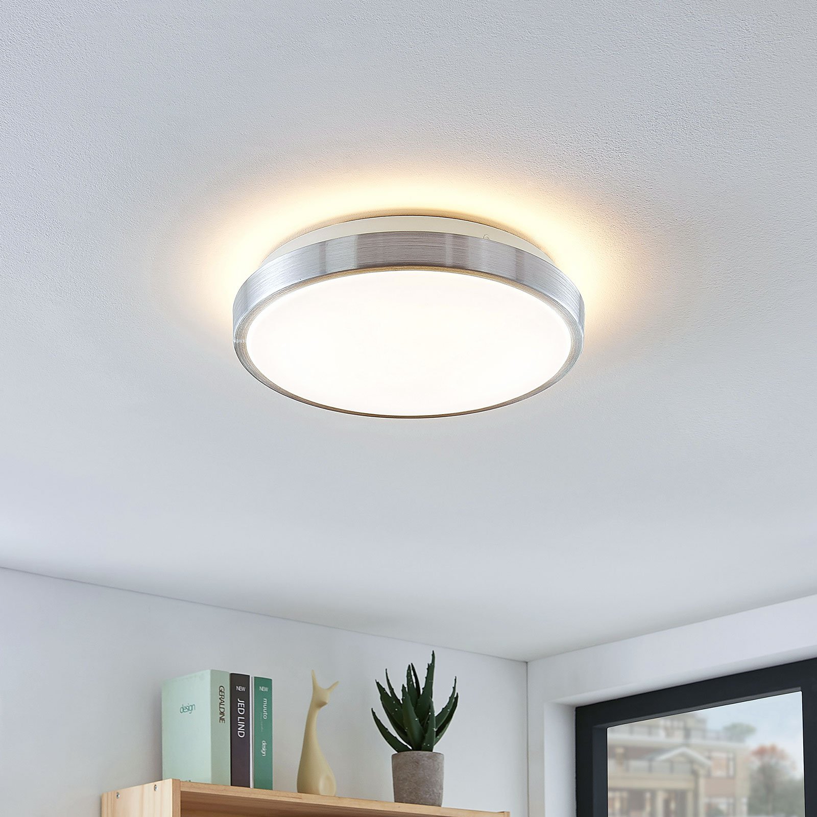 Emelie Ceiling Lamp Alu/White - Lindby