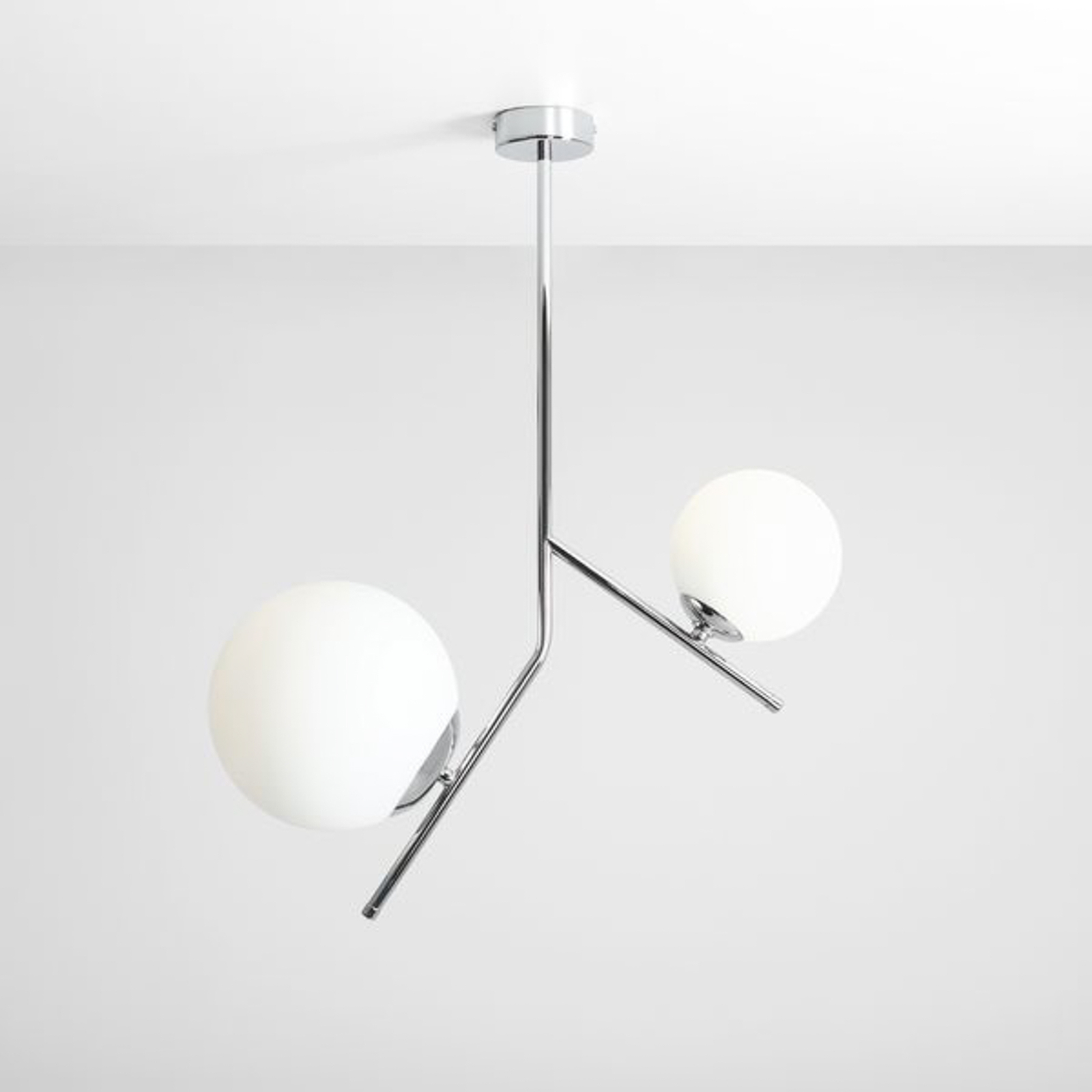 Lámpara colgante Lunio, 2 luces, cromo
