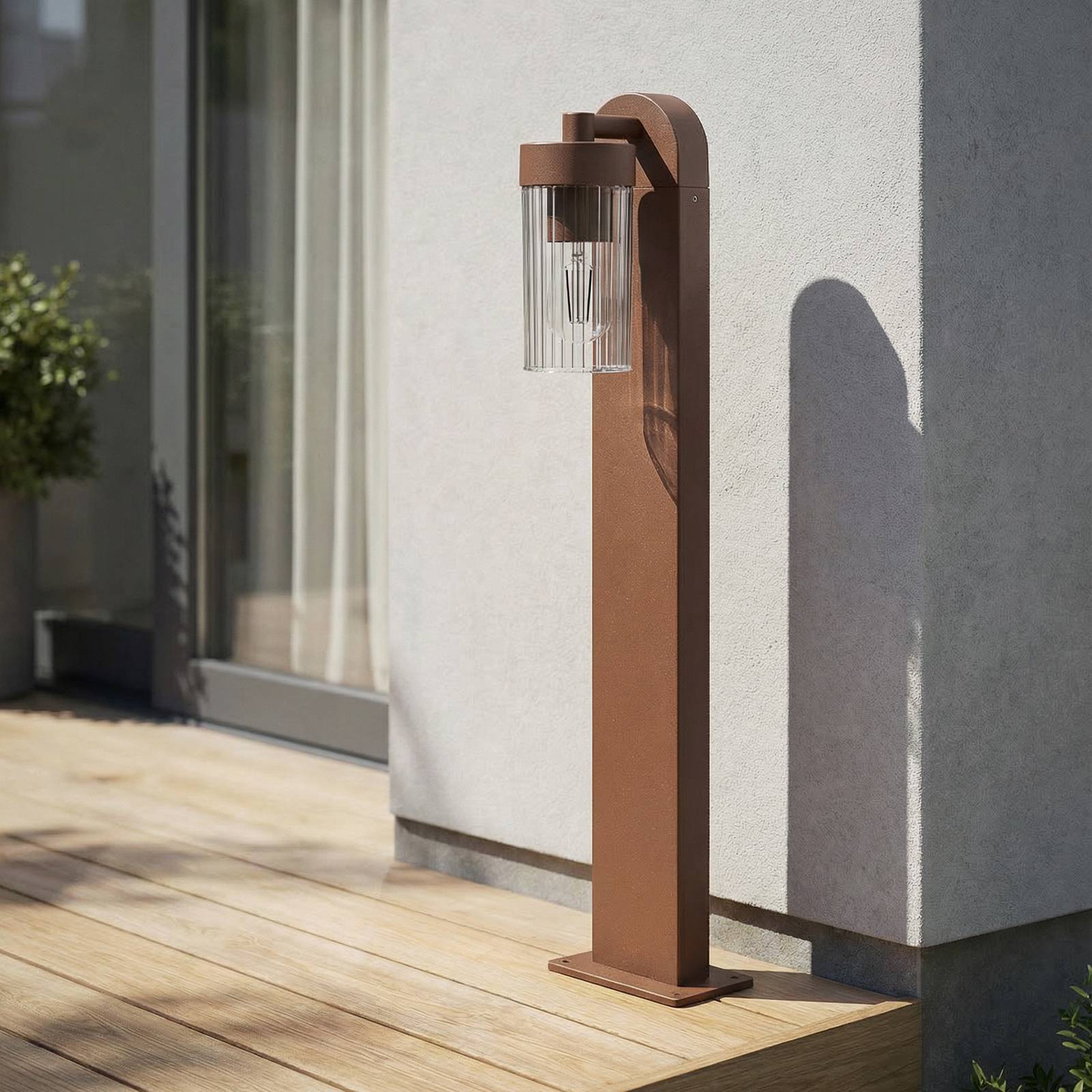 Lindby Wegeleuchte Kaliro, rost, 60 cm, E27, IP54 günstig online kaufen