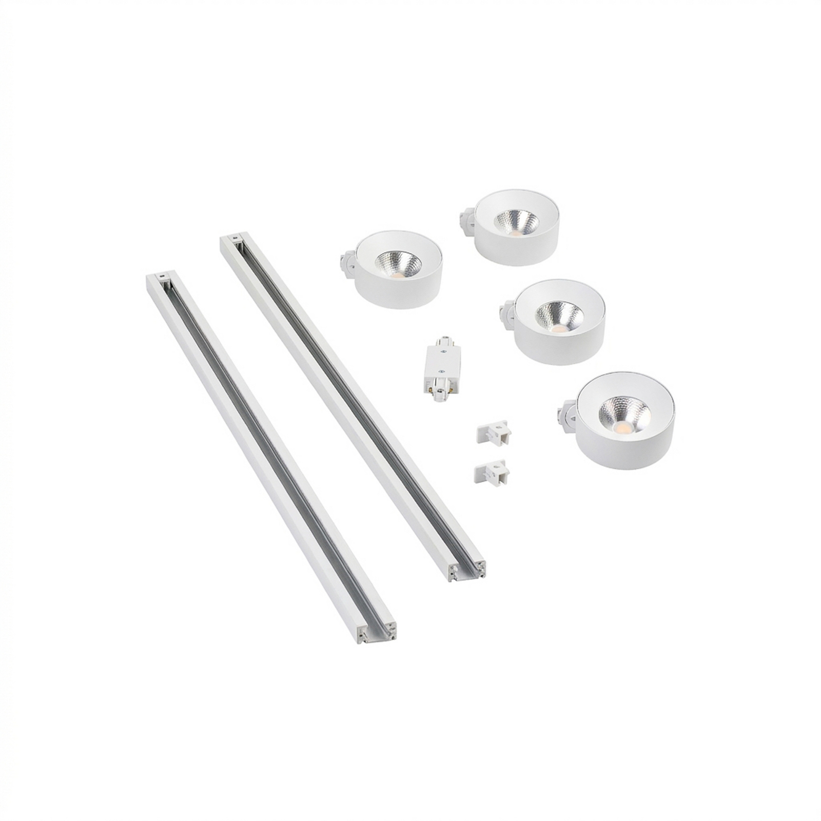 Systém kolejnic Linaro, Ø 9,5 cm, 4 žárovky, LED, bílá – Lindby Systém kolejnic Linaro, Ø 9,5 cm, 4 žárovky, LED, bílá – Lindby
