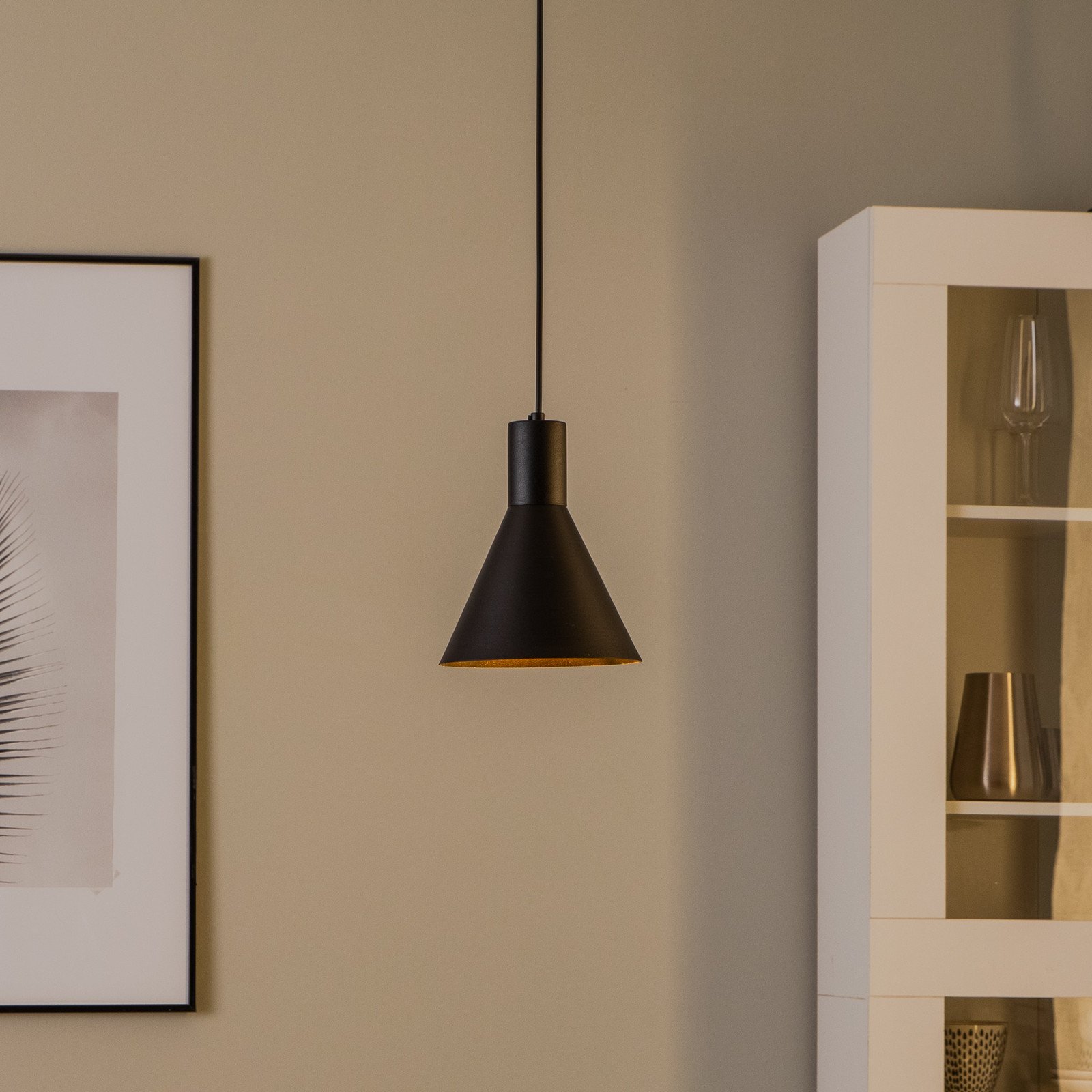 TK Lighting Lampă suspendată Jump negru Ø 20 cm - Camera de zi / sufragerie - modern - negru mat - Metal