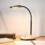 LED-Schreibtischlampe Ivan in Hellgrau und Schwarz