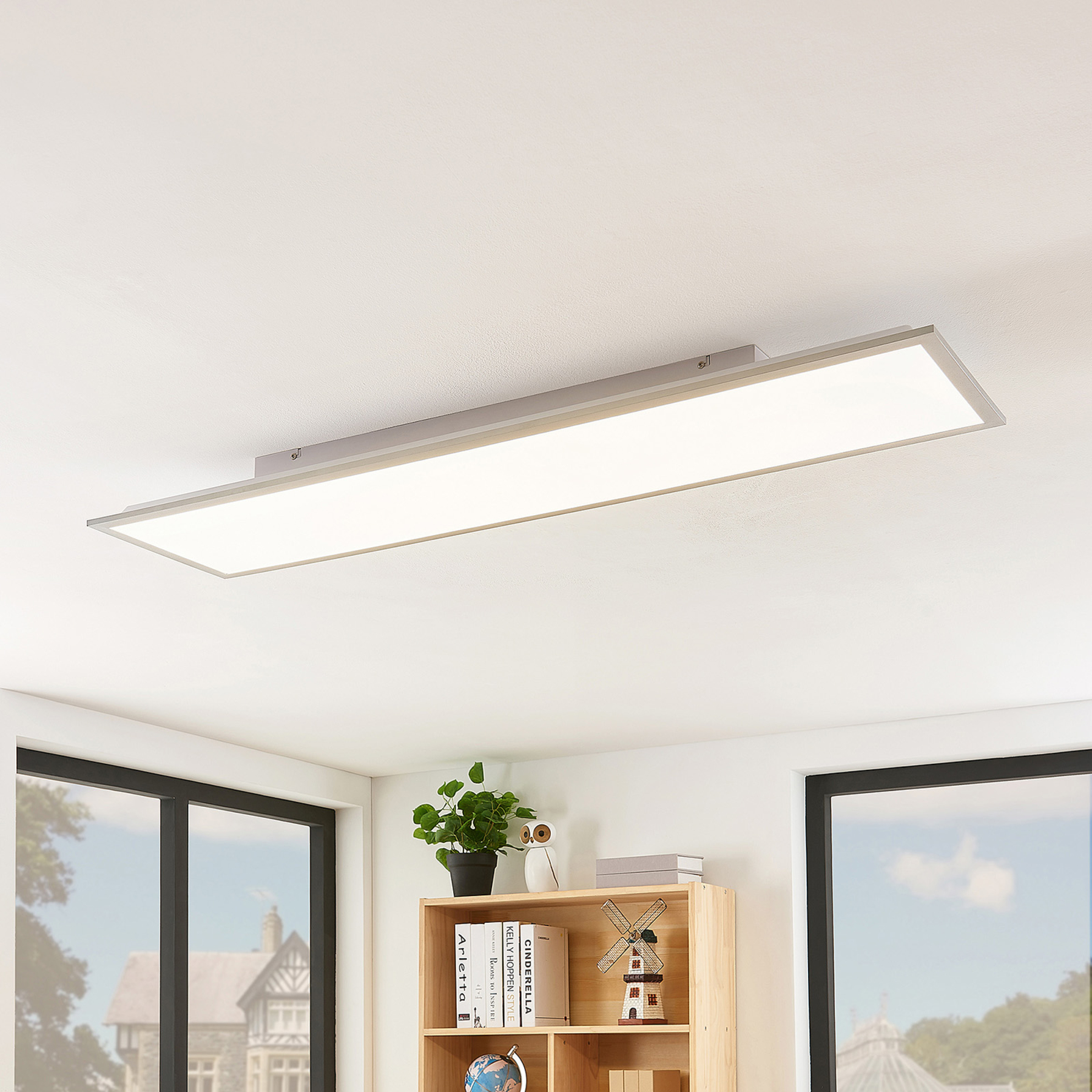 Lindby Stenley LED panel, 4,000 K, 119 x 29 cm, for Kitchen, plastic, aluminium, 36 W, energy efficiency: A+, L: 119.6 cm, W: 29.6 cm, H: 7.3 cm