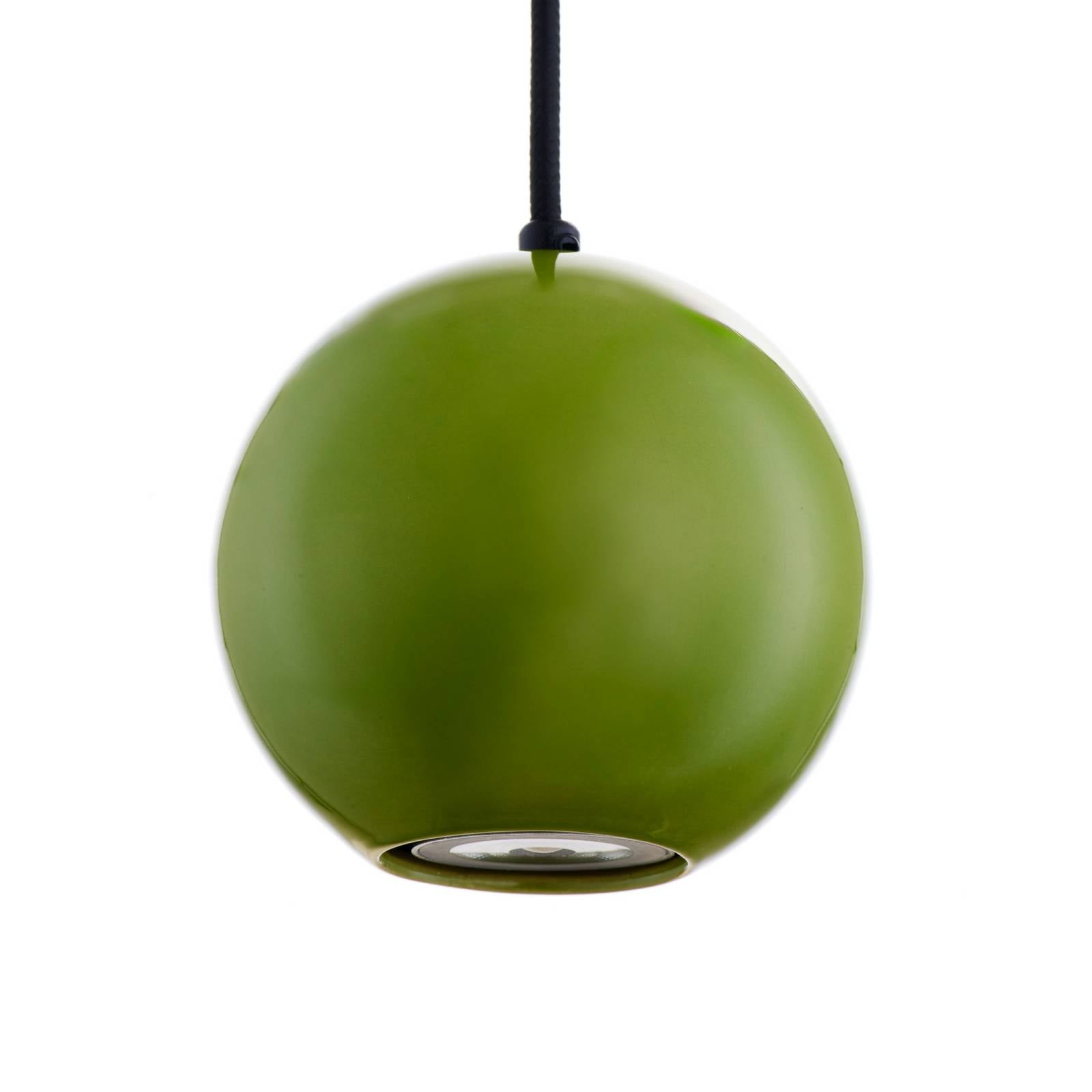 Żyrandol Ceramic Ball, Ø 12 cm, zielona, ceramika/stal