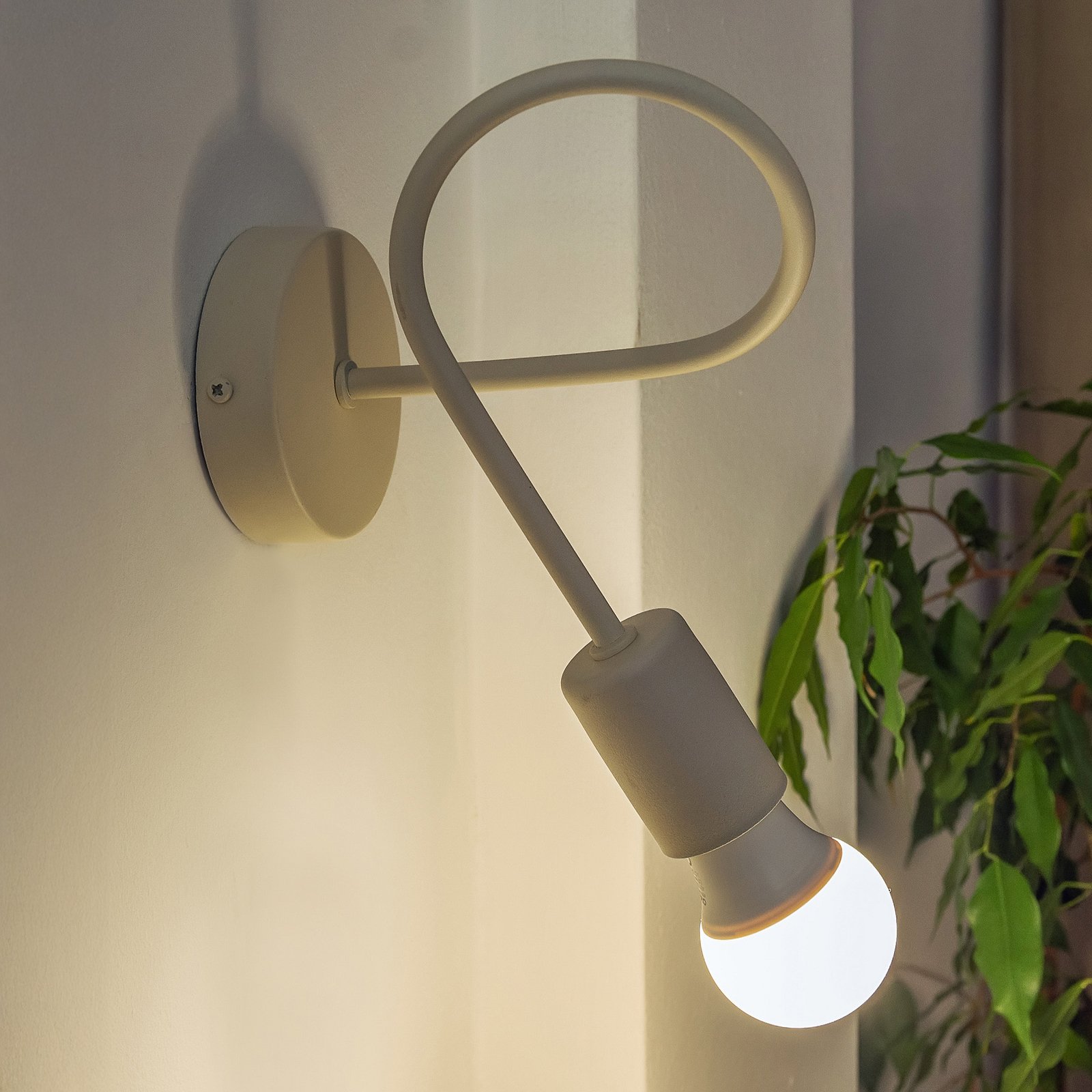 Wandlamp Oxford, zandkleurig, metaal, E27