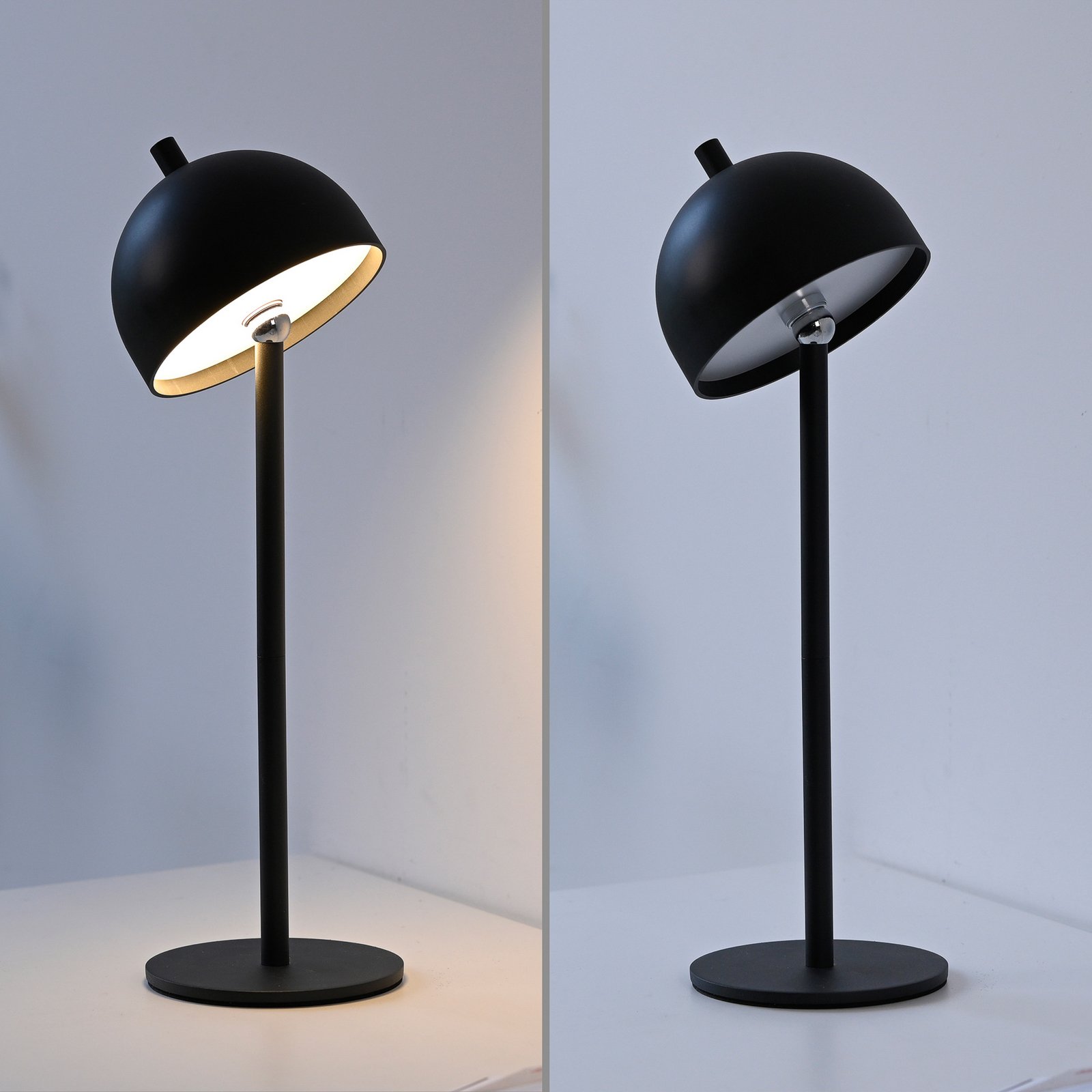 SCHÖNER WOHNEN LED-Akku-Tischlampe Bellies, schwarz, IP54 SCHÖNER WOHNEN LED-Akku-Tischlampe Bellies, schwarz, IP54