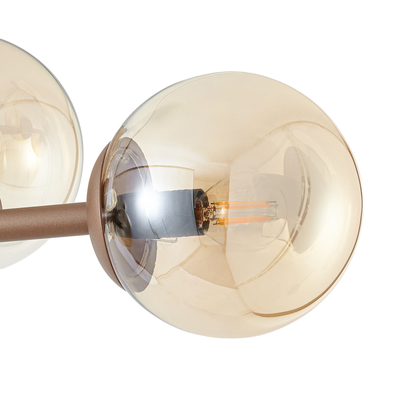 Lindby Isamer pendant light, coffee brown/amber, length 130 cm Lindby Isamer pendant light, coffee brown/amber, length 130 cm
