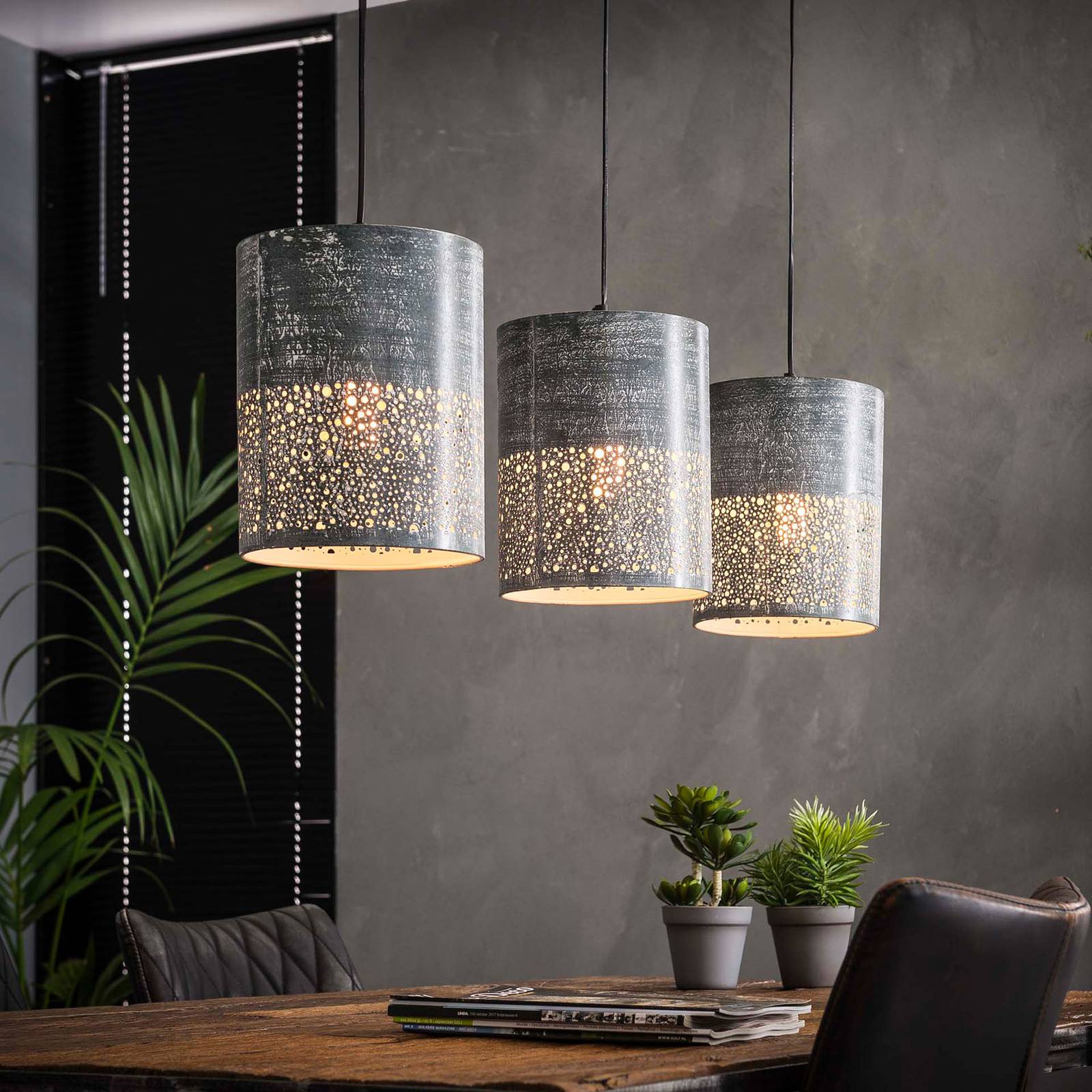 Lampa wisząca Holinder, 3-punktowa, w rzędzie
