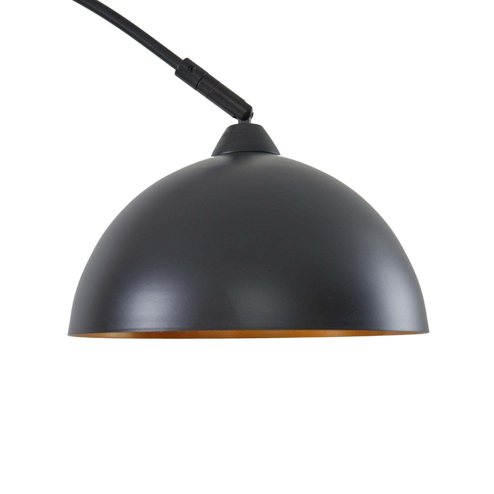 Lindby podna lampa Tonka, crna/zlatna, metal, Ø 25 cm