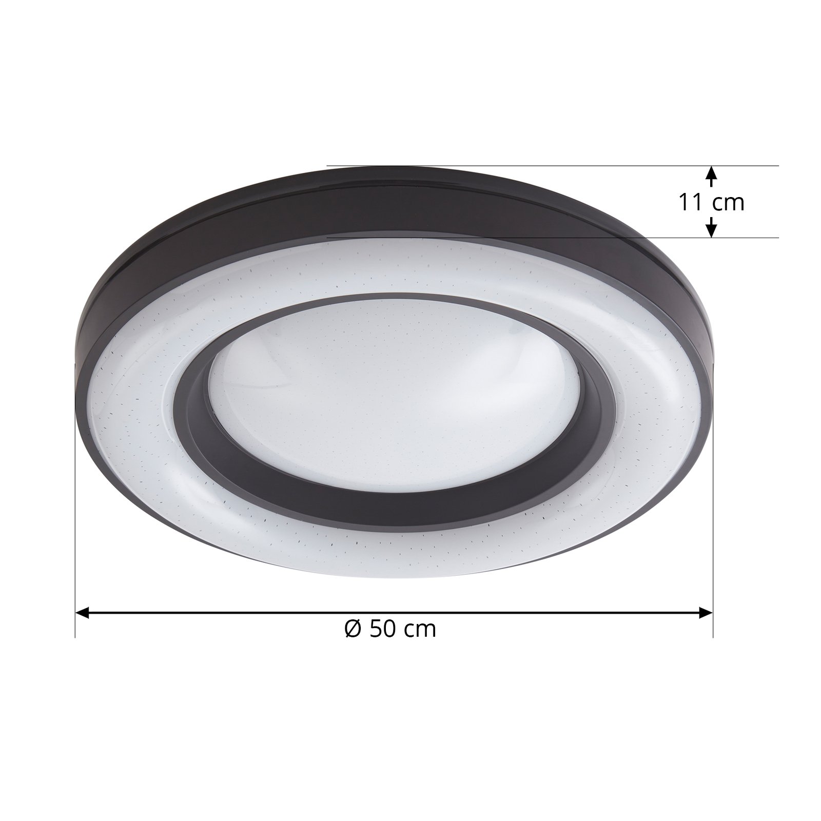 Lindby Aaesha plafonnier LED blanc/noir 50,5 cm