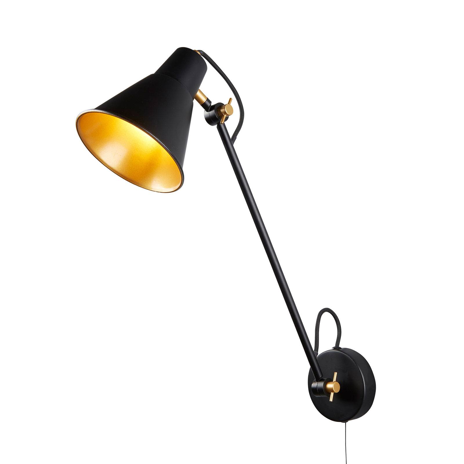 Searchlight fali lámpa 6302 fémből, fekete-arany színben