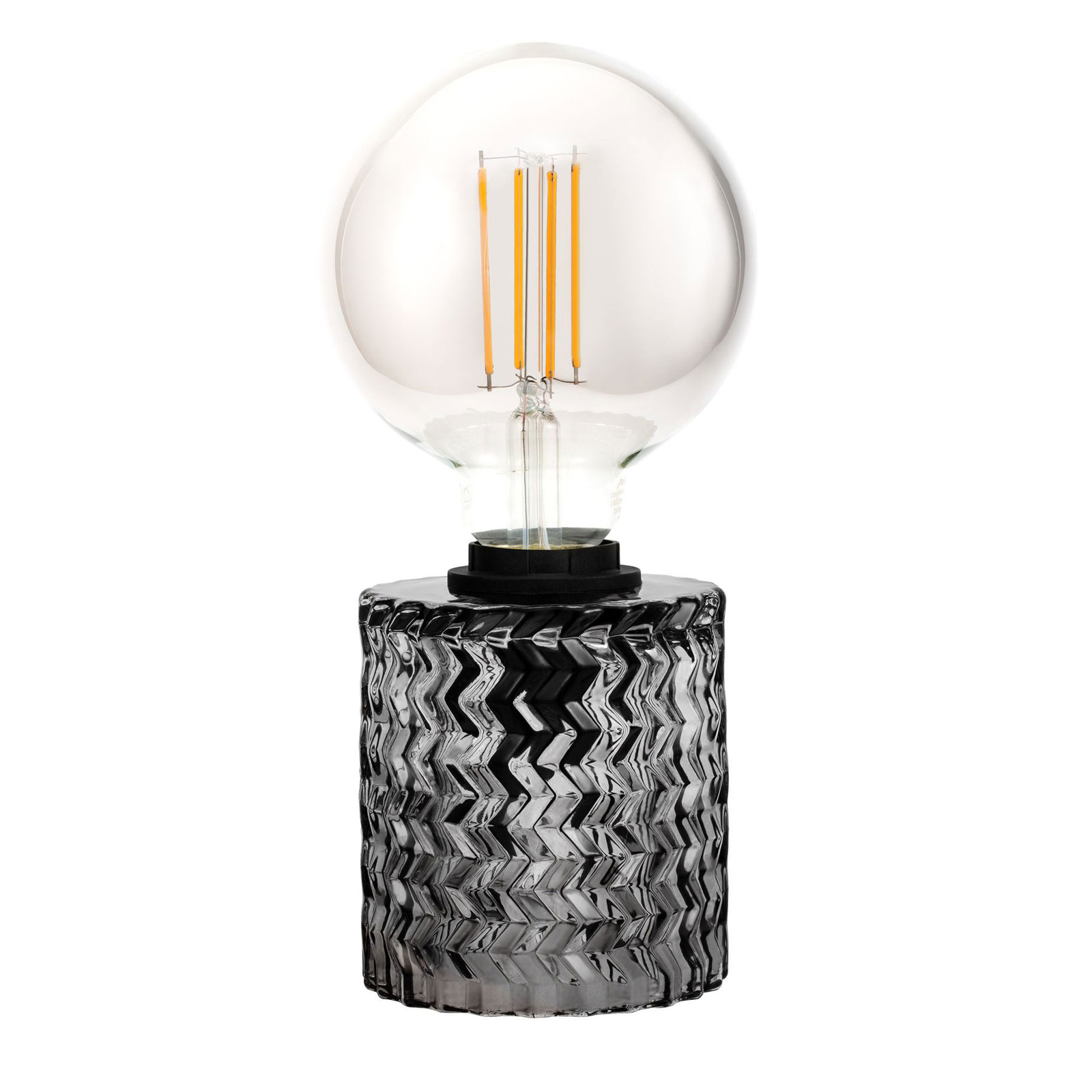 Pauleen Crystal Smoke tafellamp met Glazen sokkel