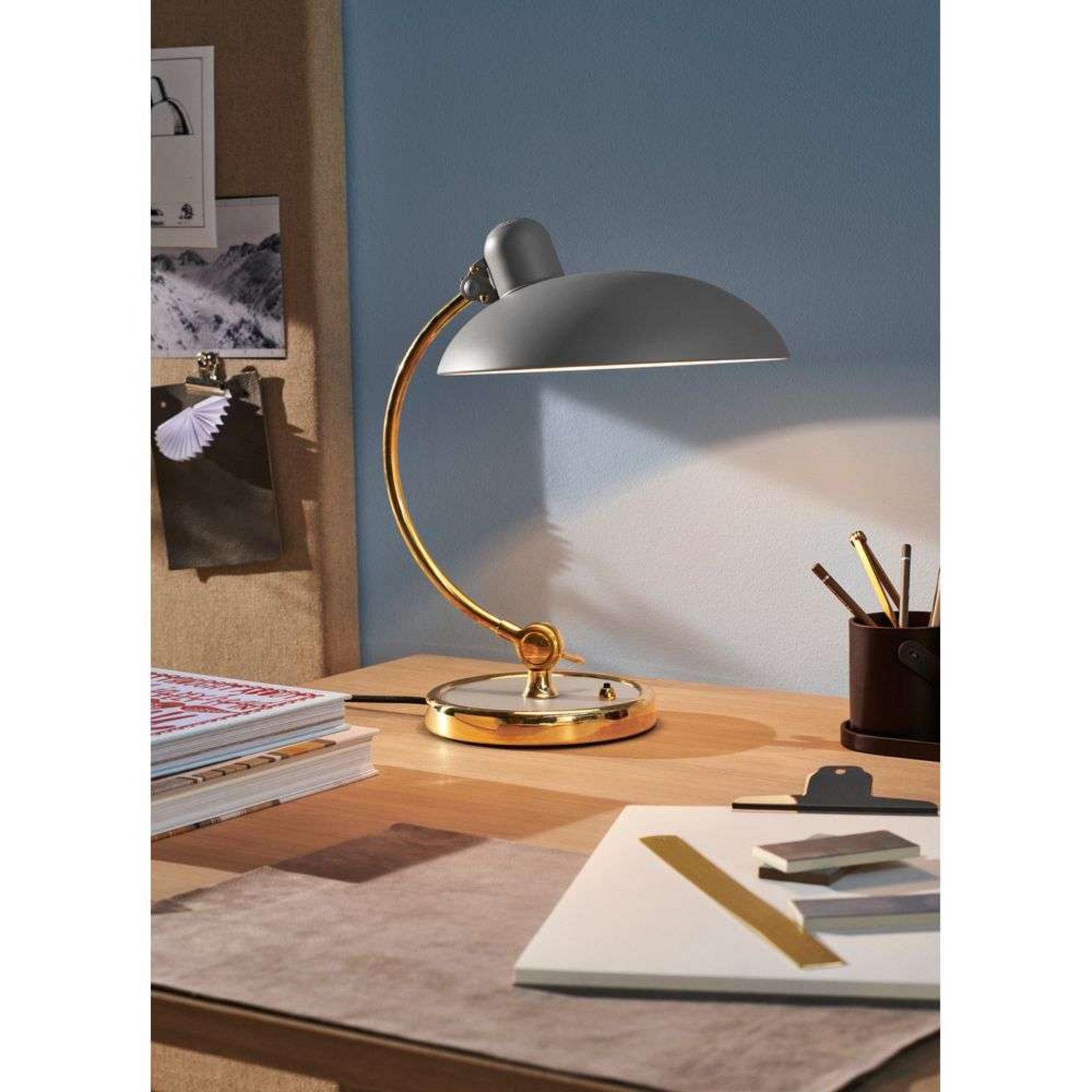 KAISER idell™ 6631-T Table Lamp Matt Easy Grey/Brass - Fritz Hansen