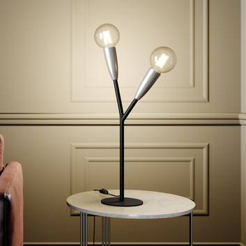 Lucande Carlea bordslampa, 2 lampor, svart nickel